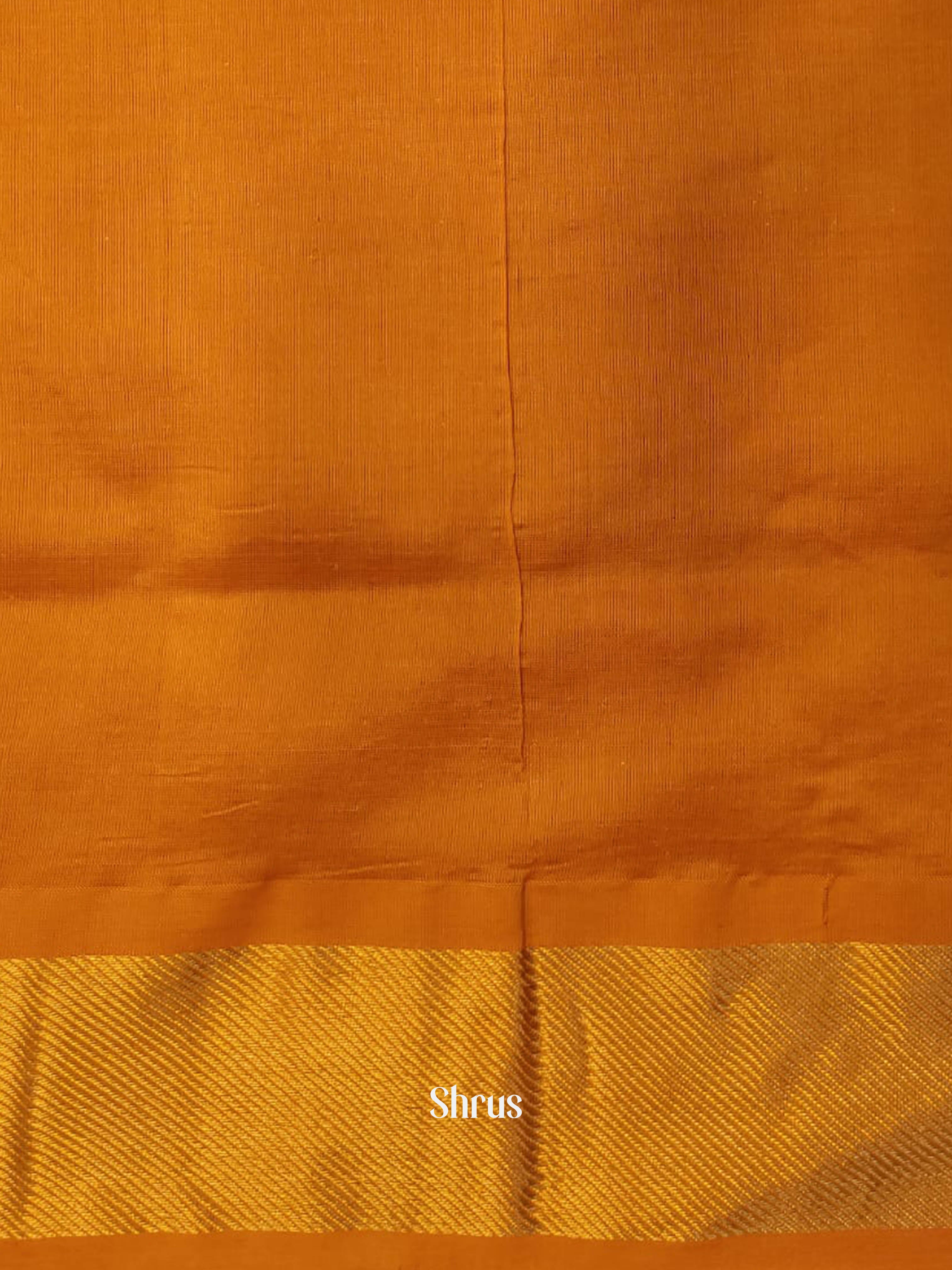 Grey & Mustard - Silk cotton-halfpure Saree