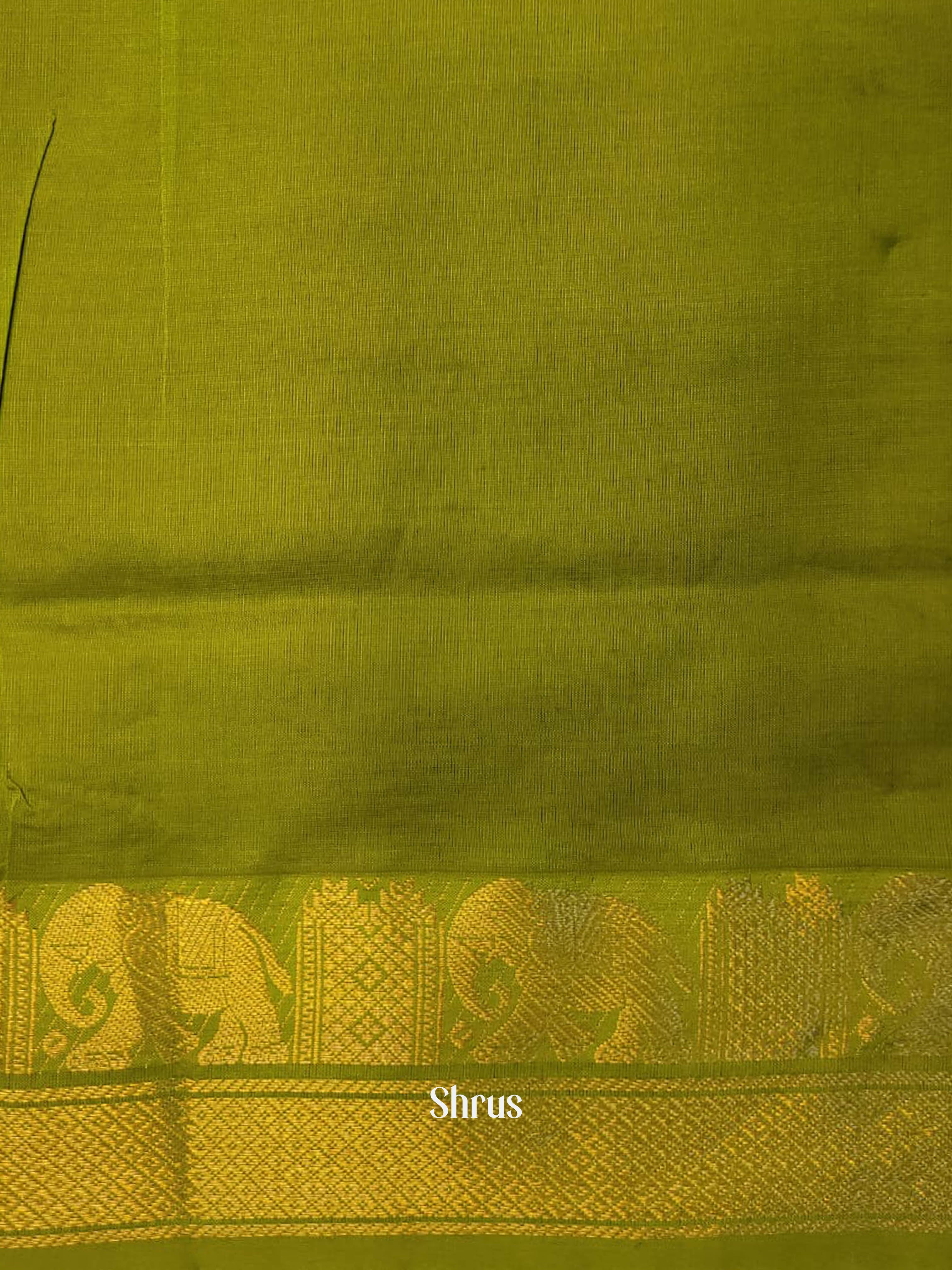 Red & Green - Silk cotton-halfpure Saree