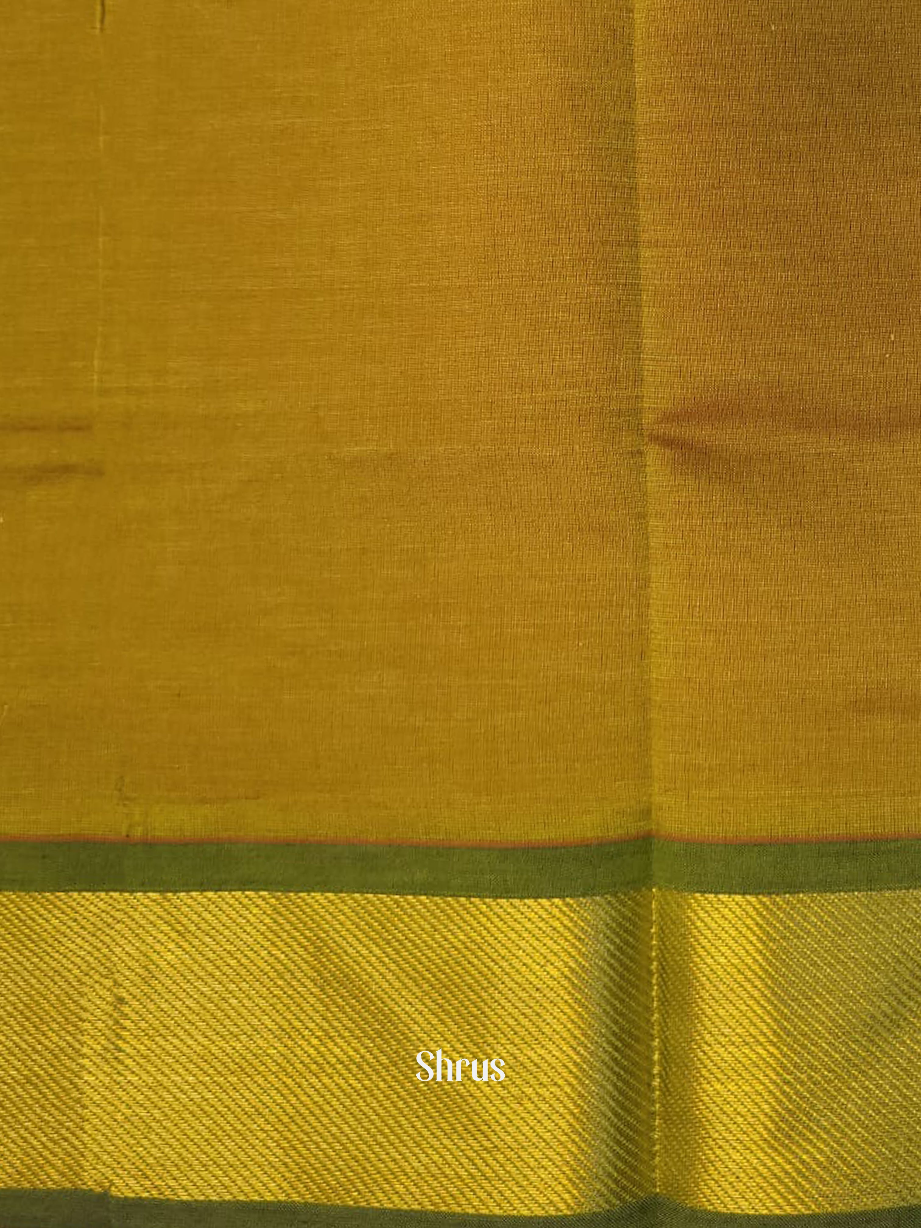 Red & Green - Silk cotton-halfpure Saree