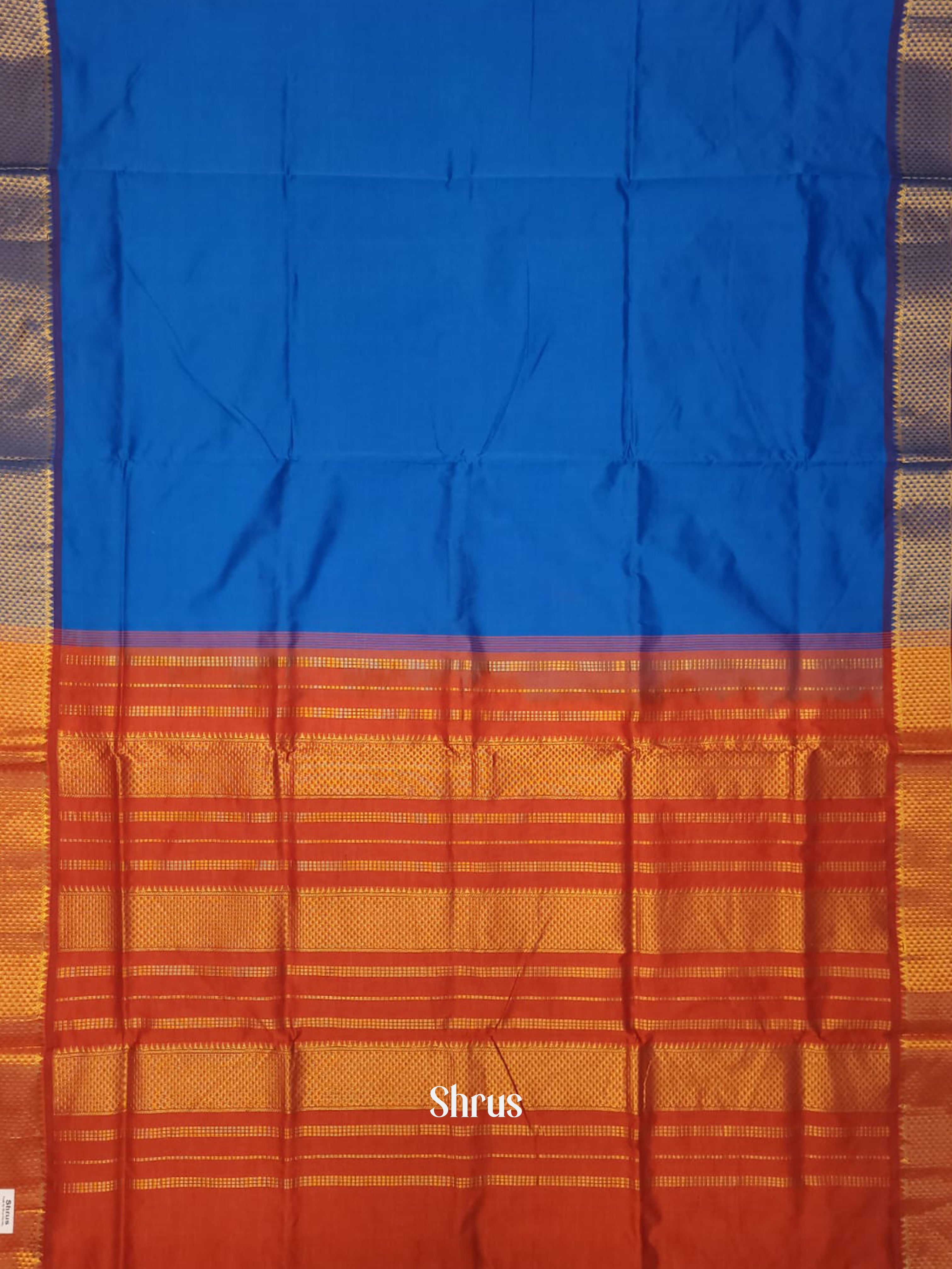 Blue & Brick - Silk cotton-halfpure Saree