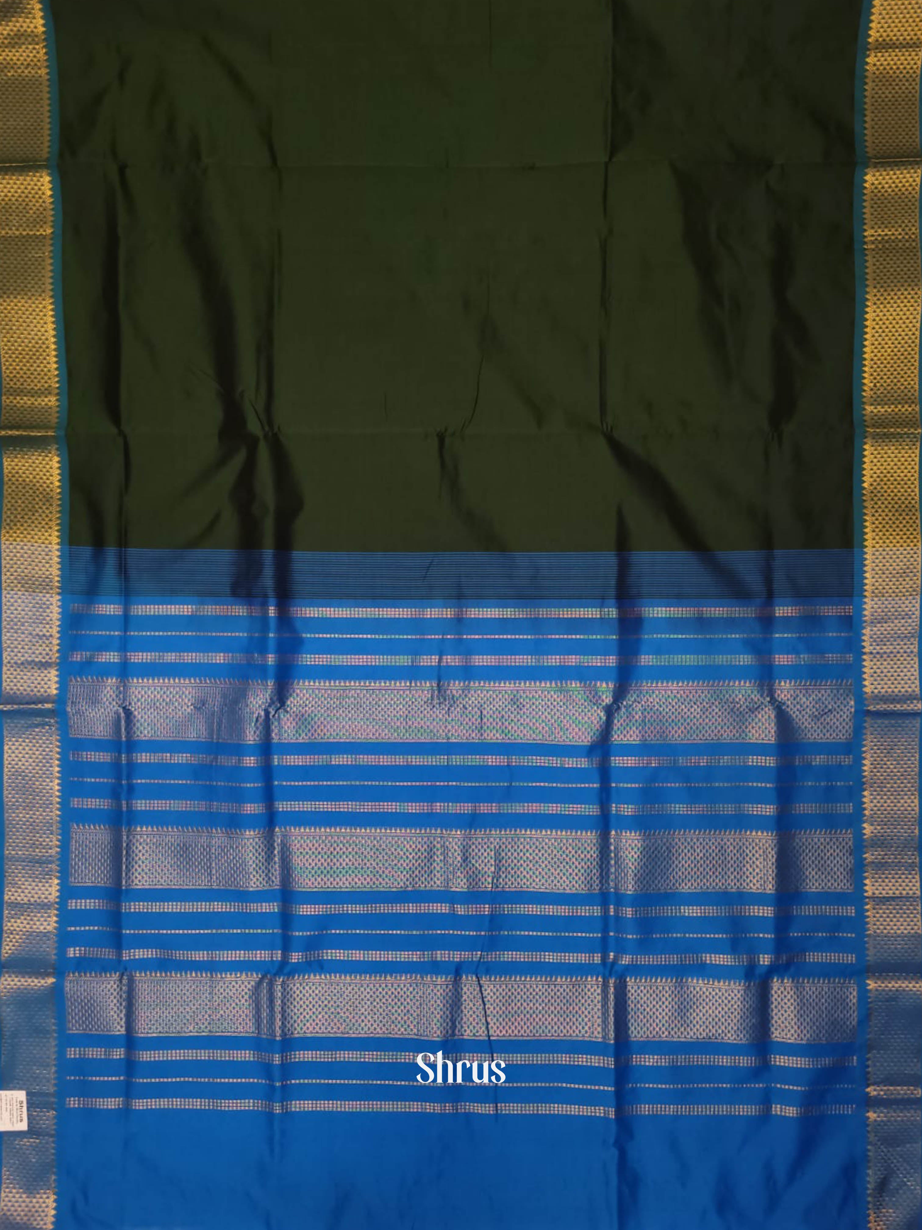 Green & Blue - Silk cotton-halfpure Saree