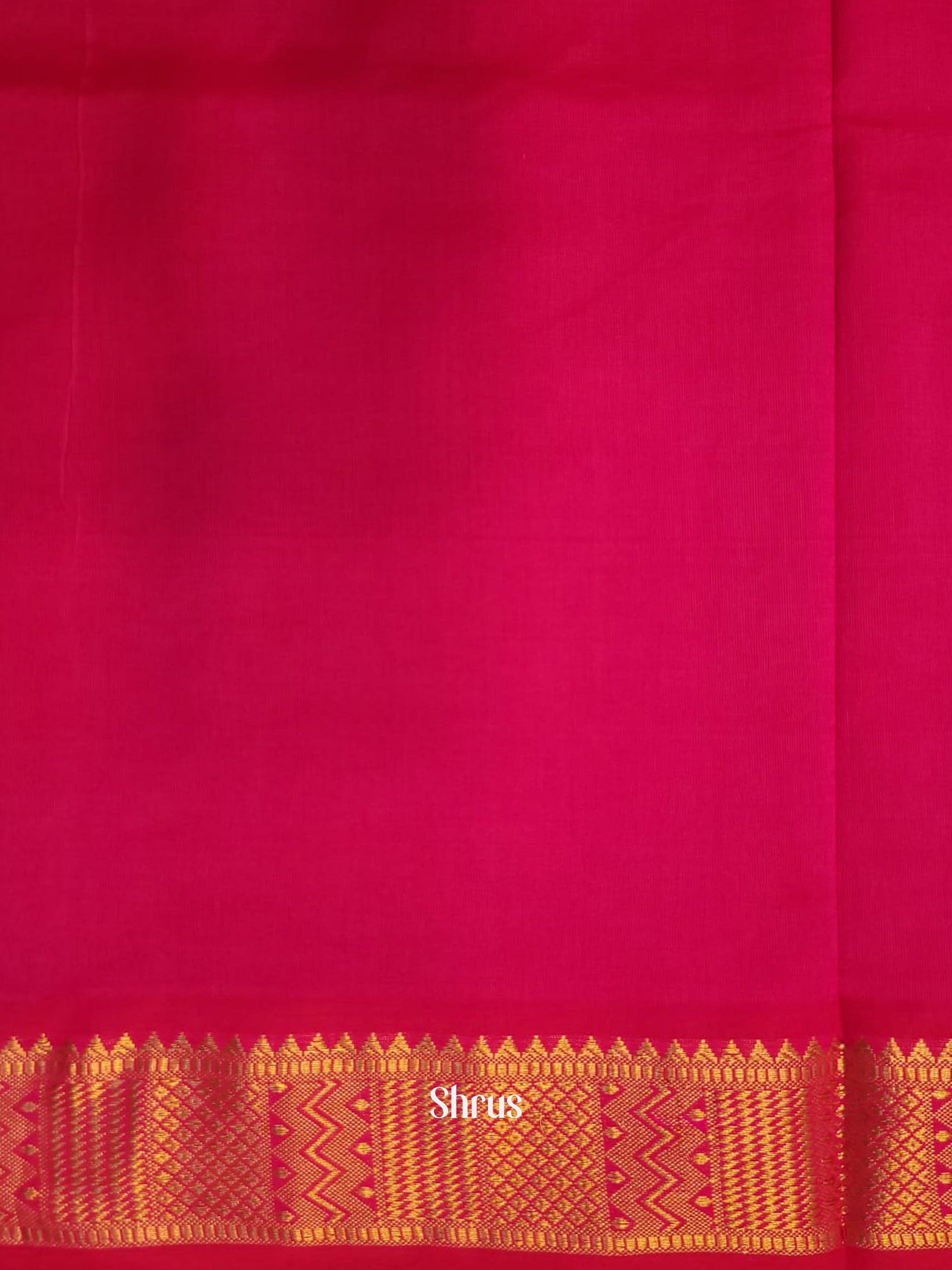 Blue &Pink - Silk cotton-halfpure Saree