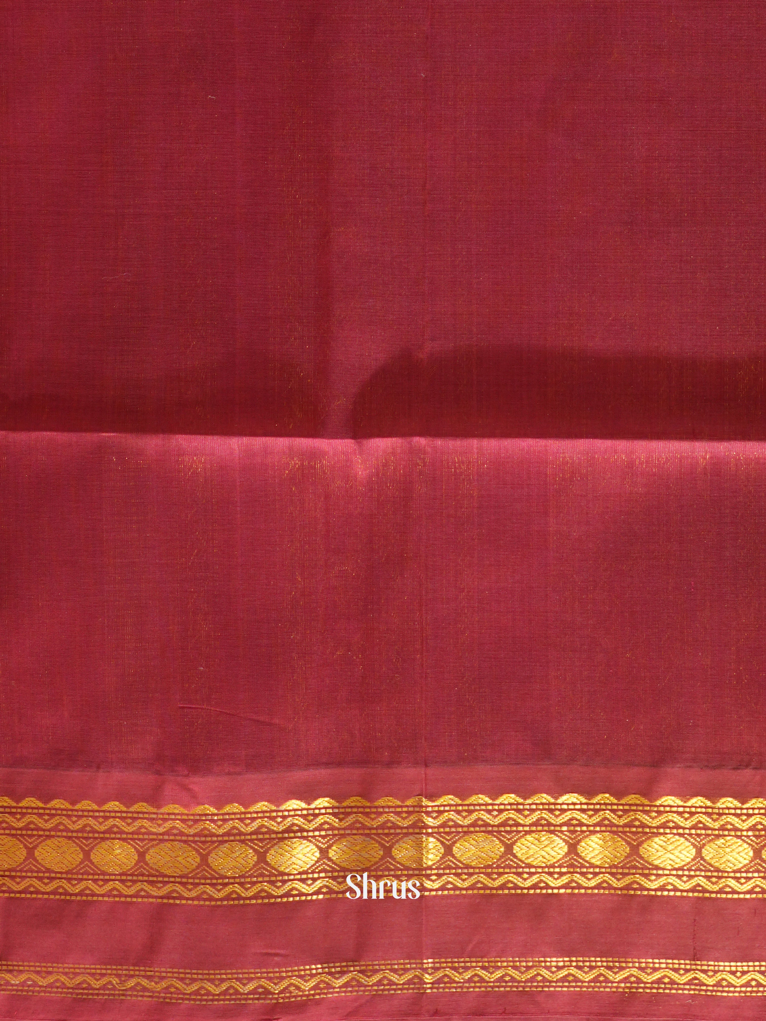 Mustard & Maroon - Silk Cotton Saree