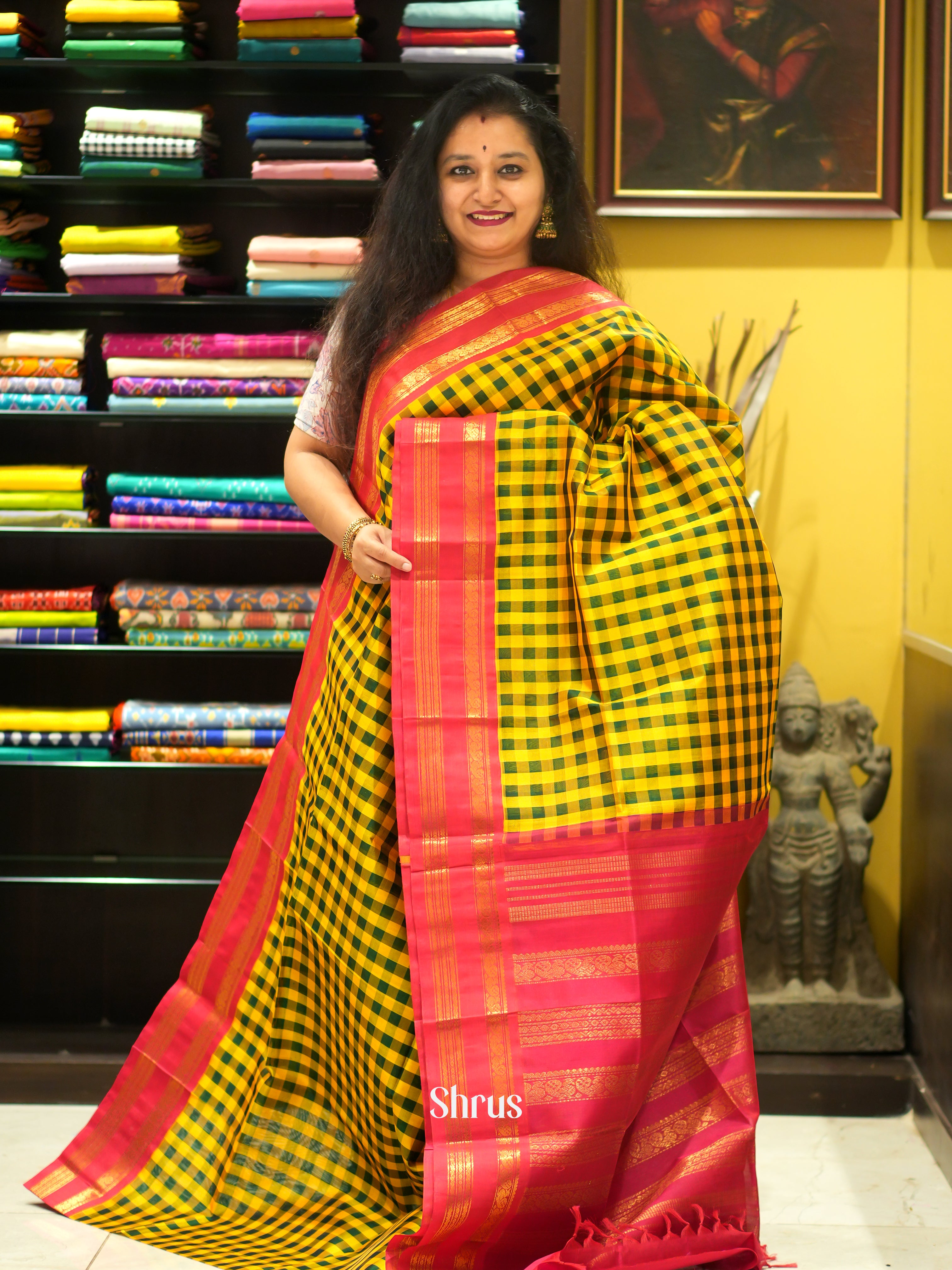 Green & Red - Silk Cotton Saree