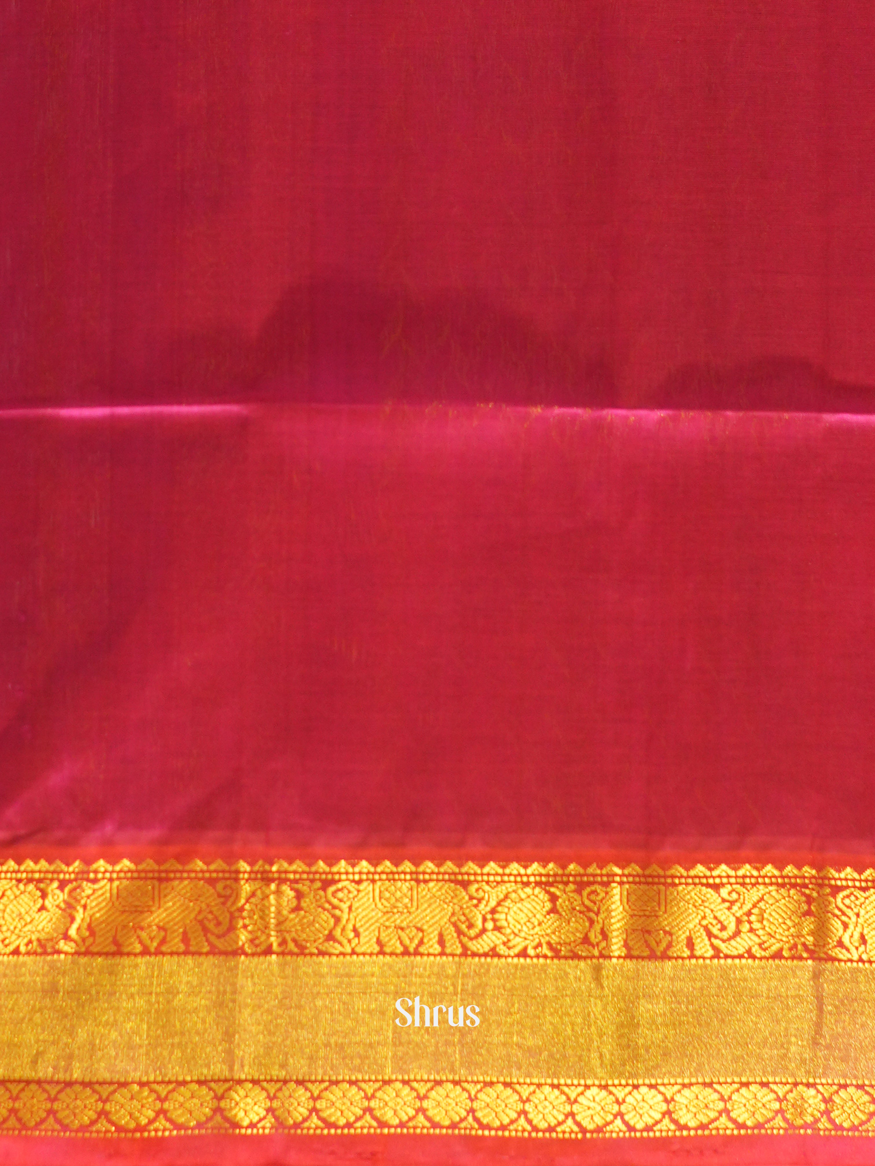 Blue & Reddish Pink - Silk Cotton Saree