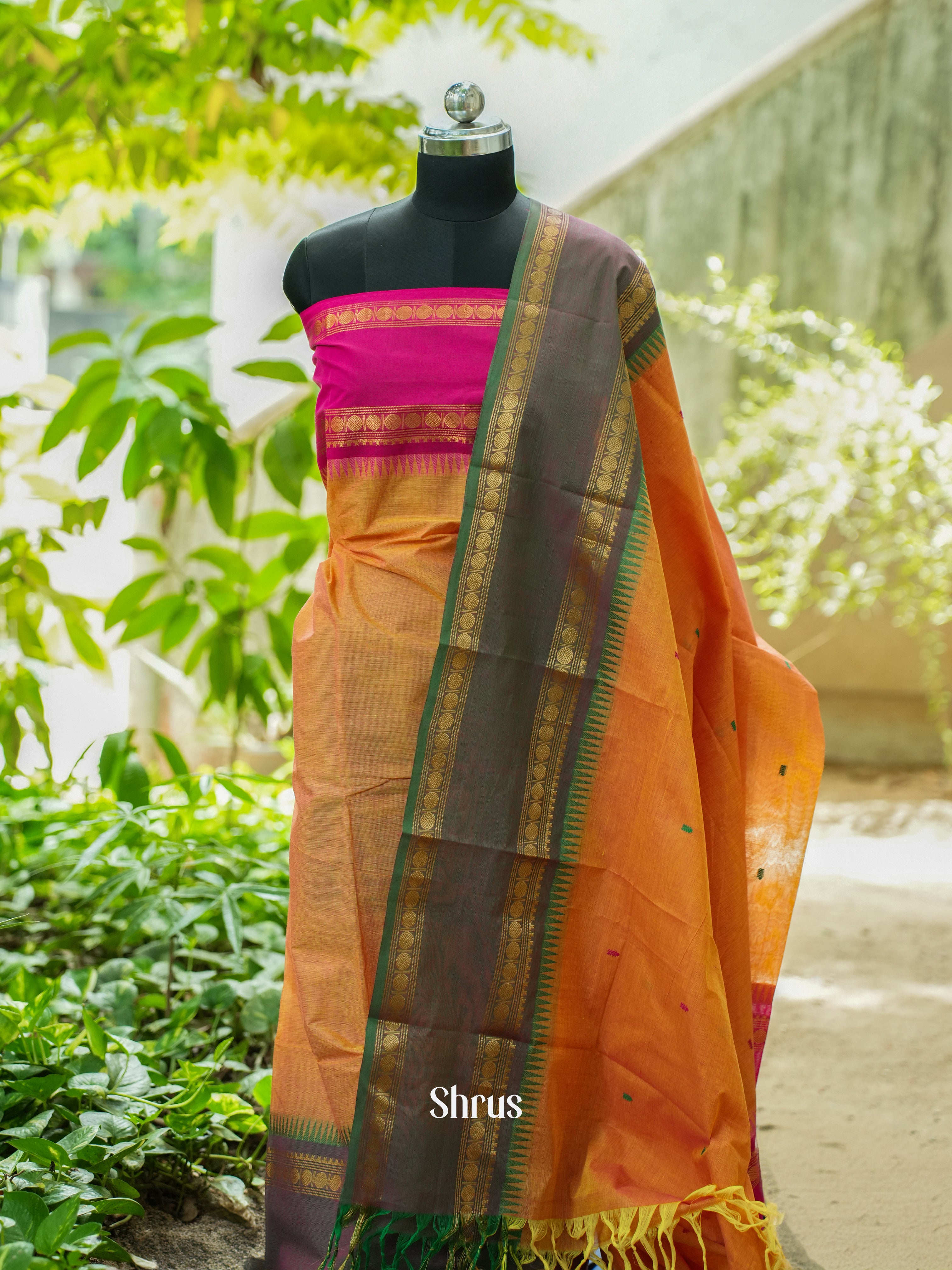 Mustard & Green - Chettinad Top & Dupatta