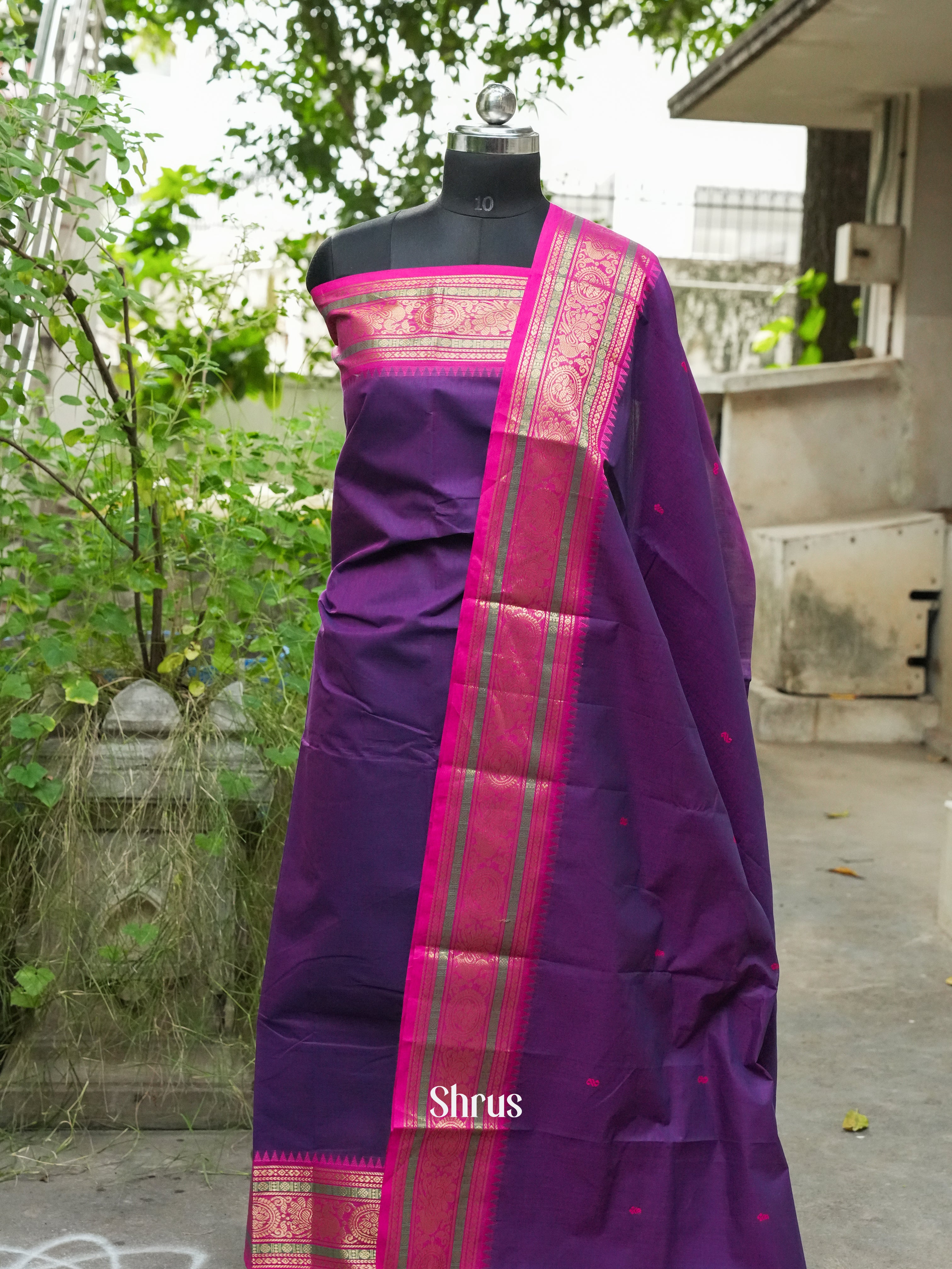 Violet & Pink - Chettinad Top & Dupatta