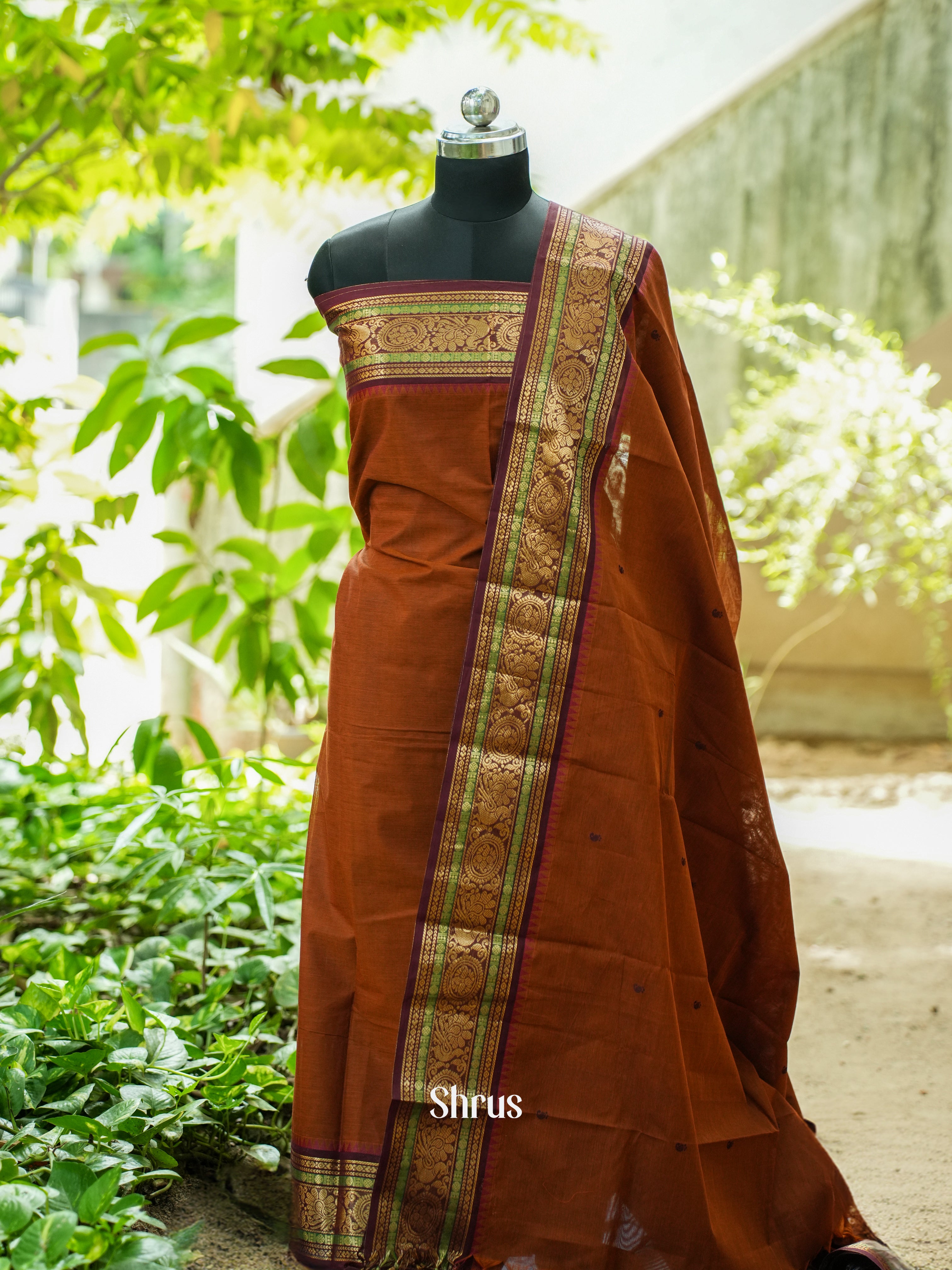 Honey & Brown - Chettinad Top & Dupatta