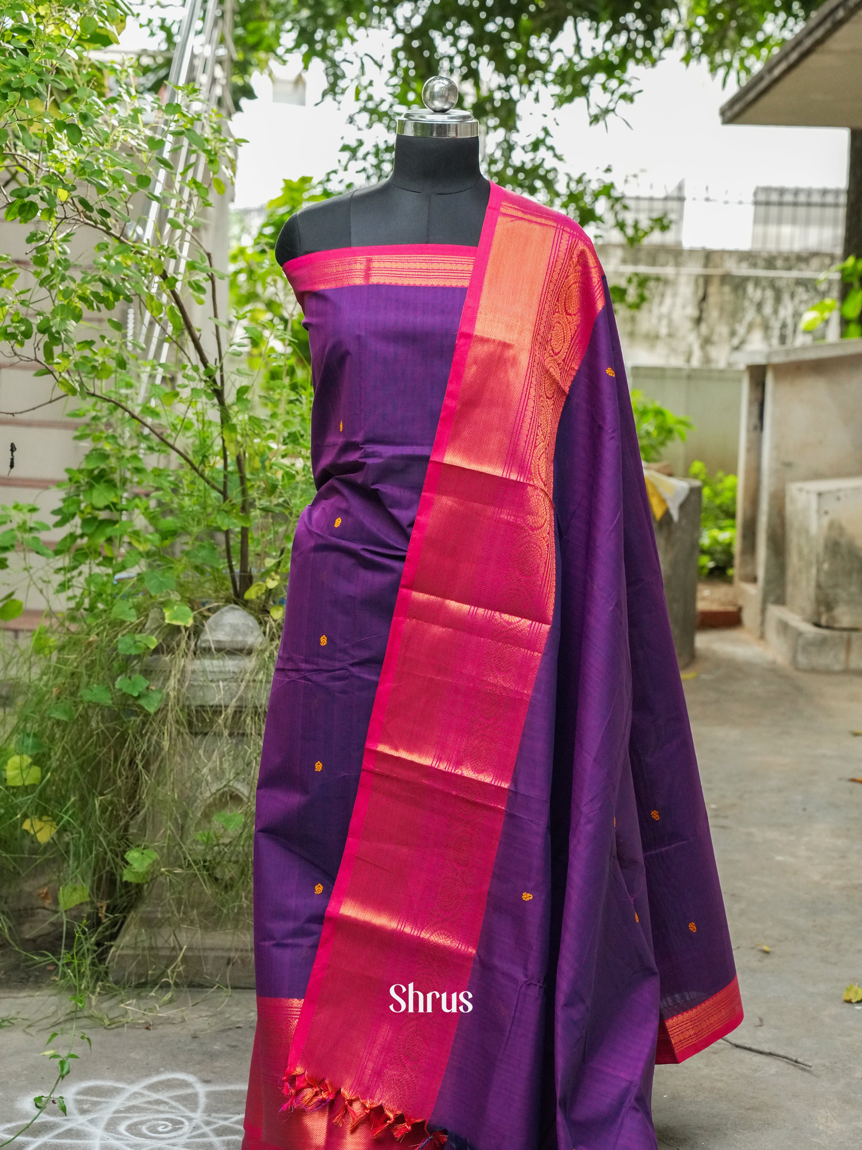 Violet & Pink - Chettinad Top &  Dupatta