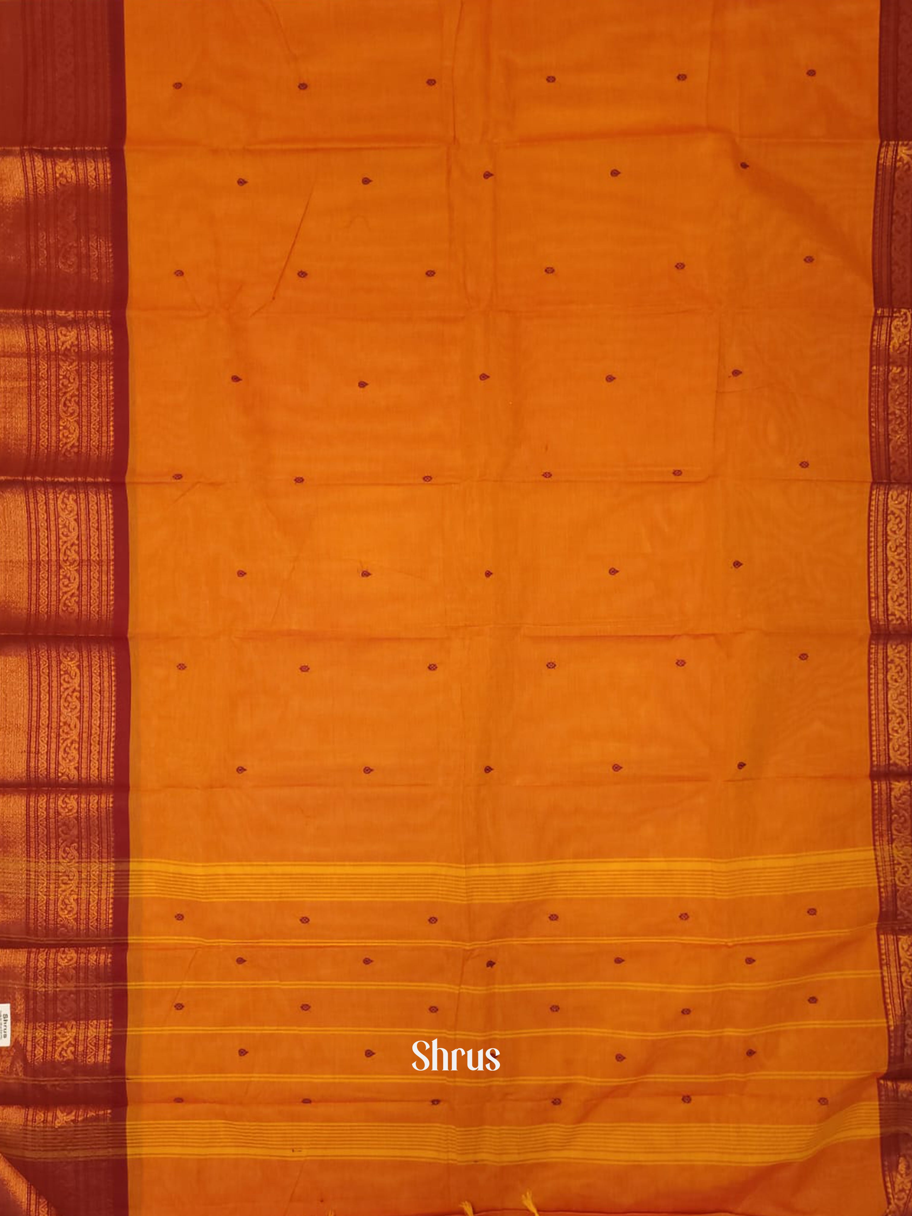 Orange & Maroon - Chettinad Cotton Saree