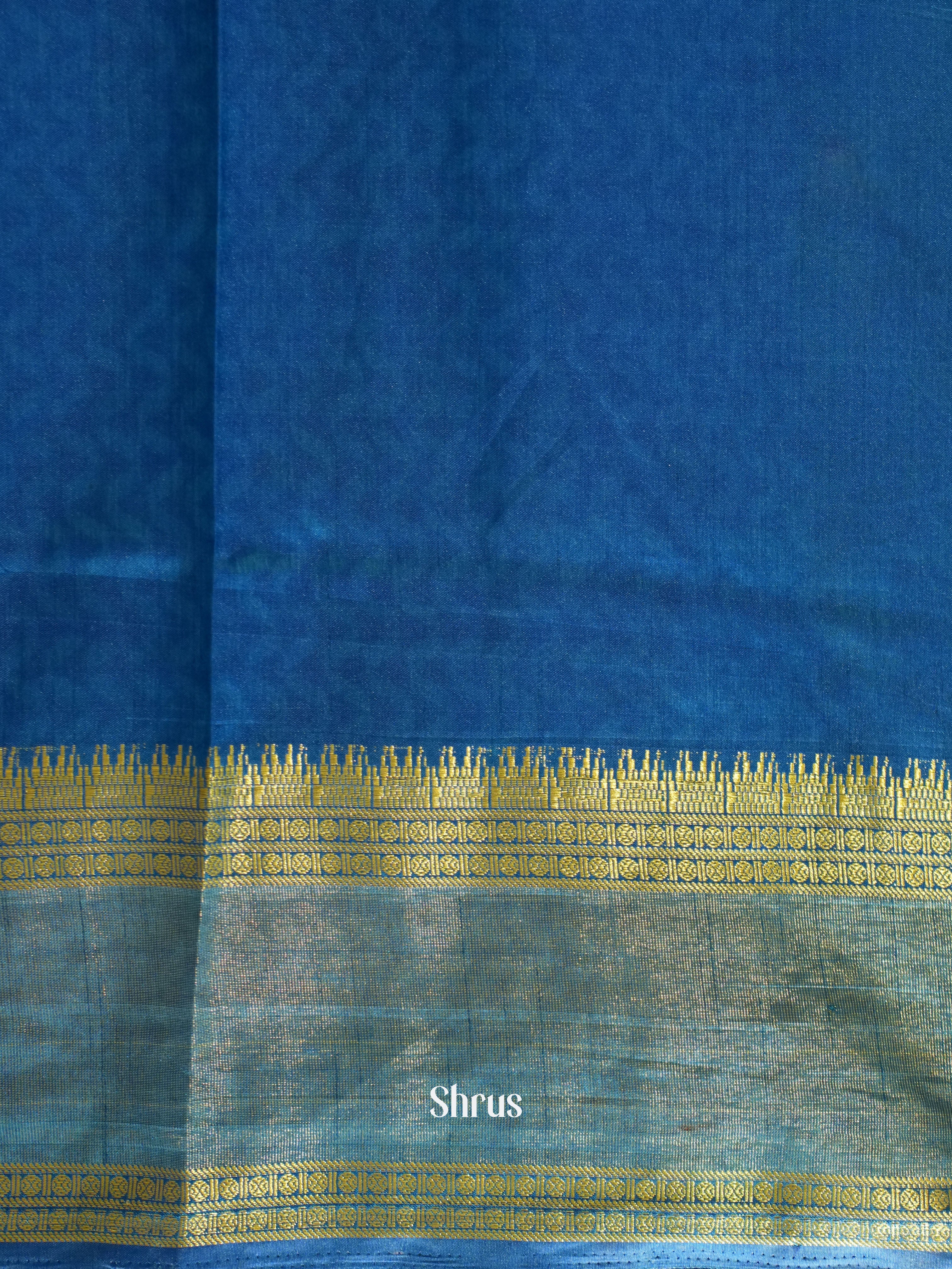 Purple & Blue- Semi Patola Saree