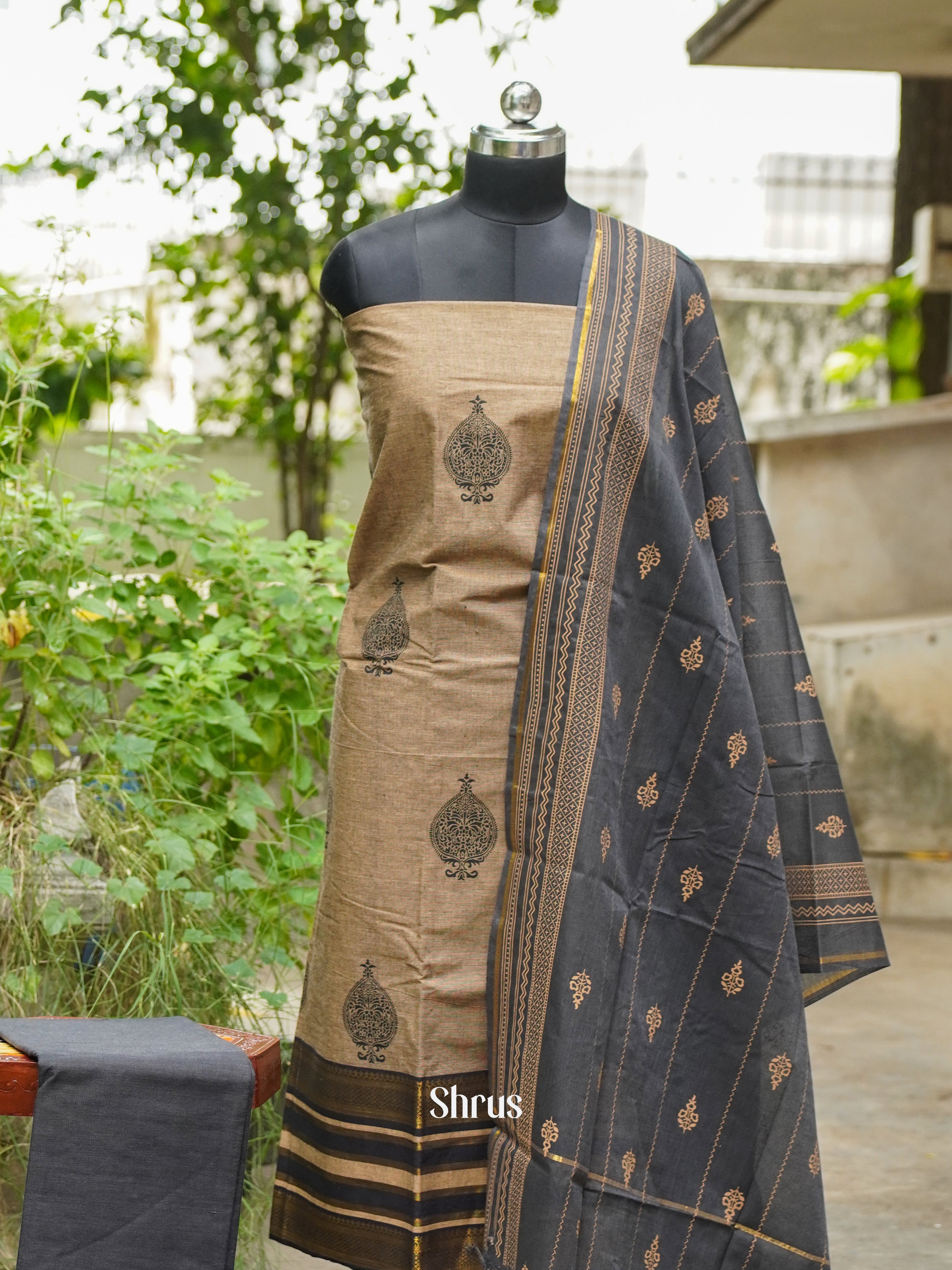 Brown & Grey - Cotton salwar