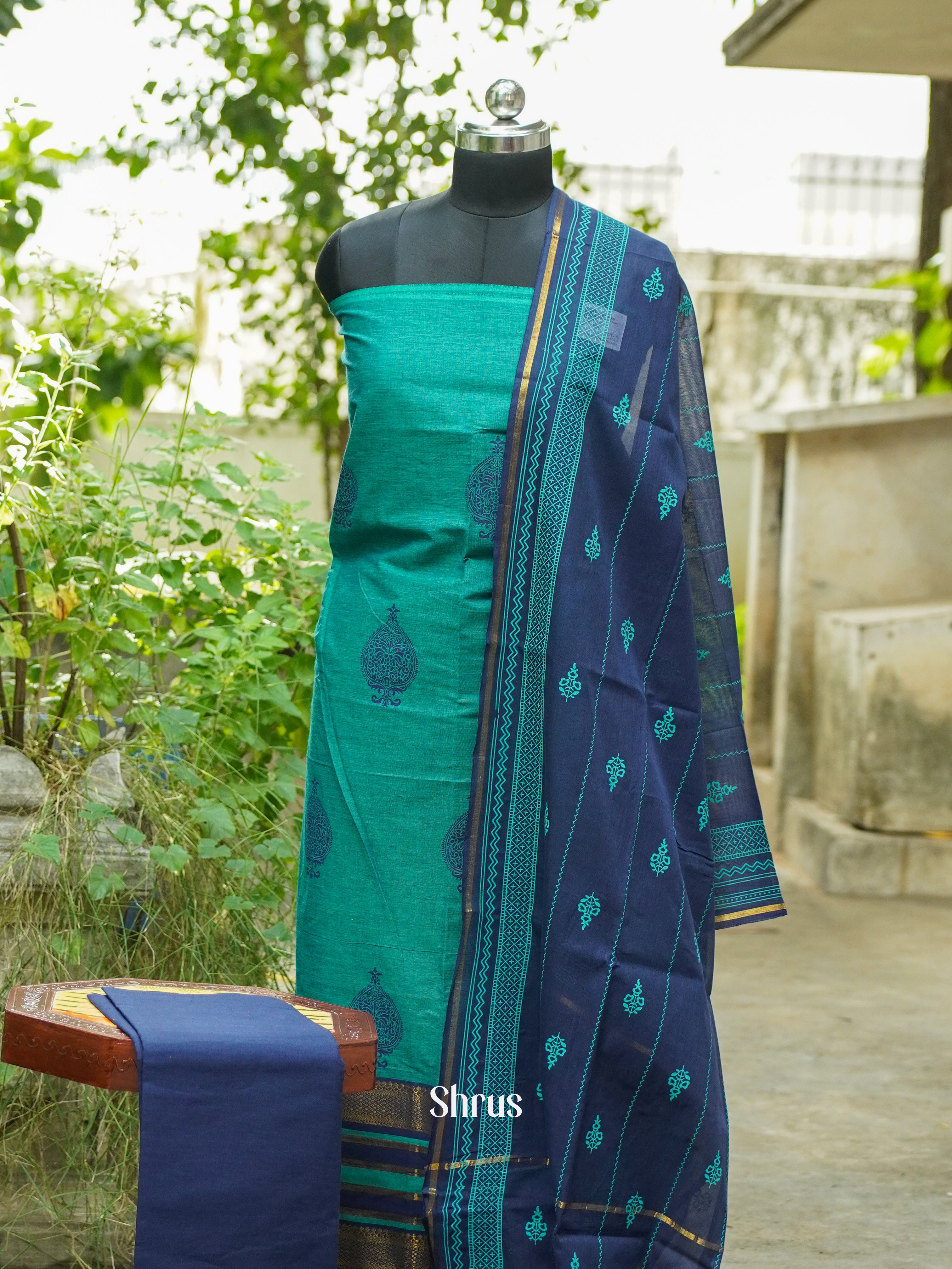 Green & Blue - Cotton salwar