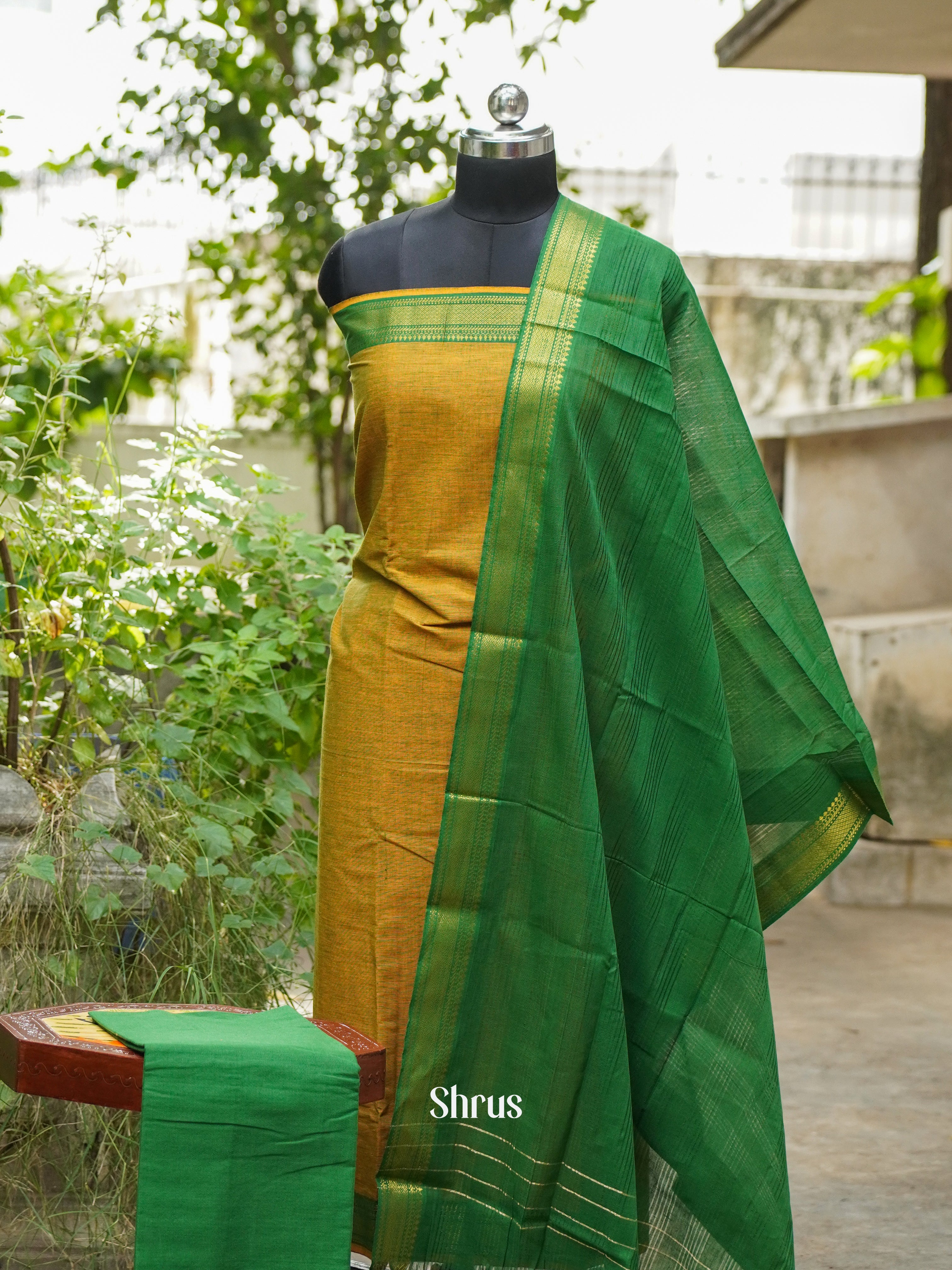 Mehandi Green & Green - Cotton salwar