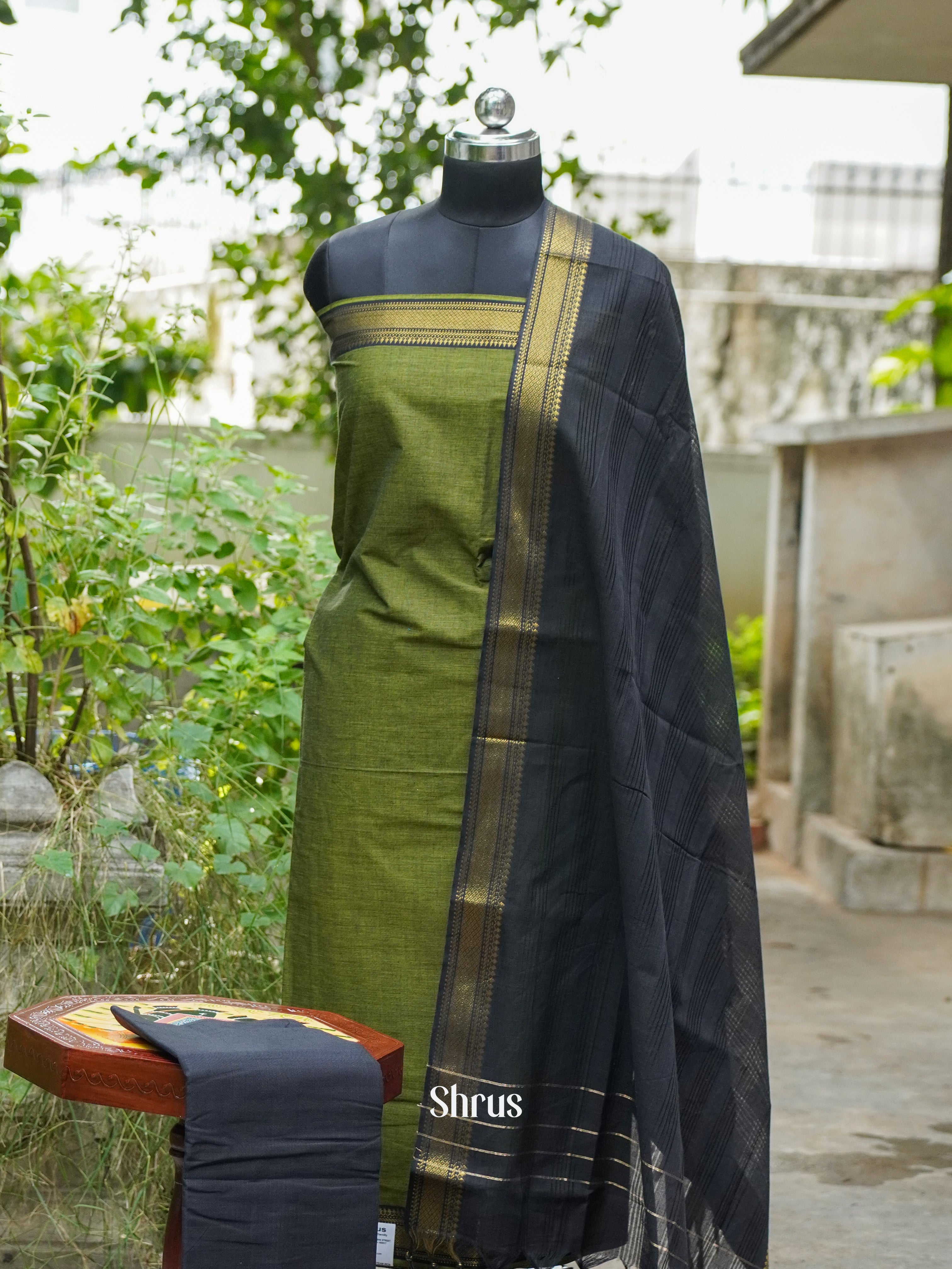 Green & Black - Cotton salwar