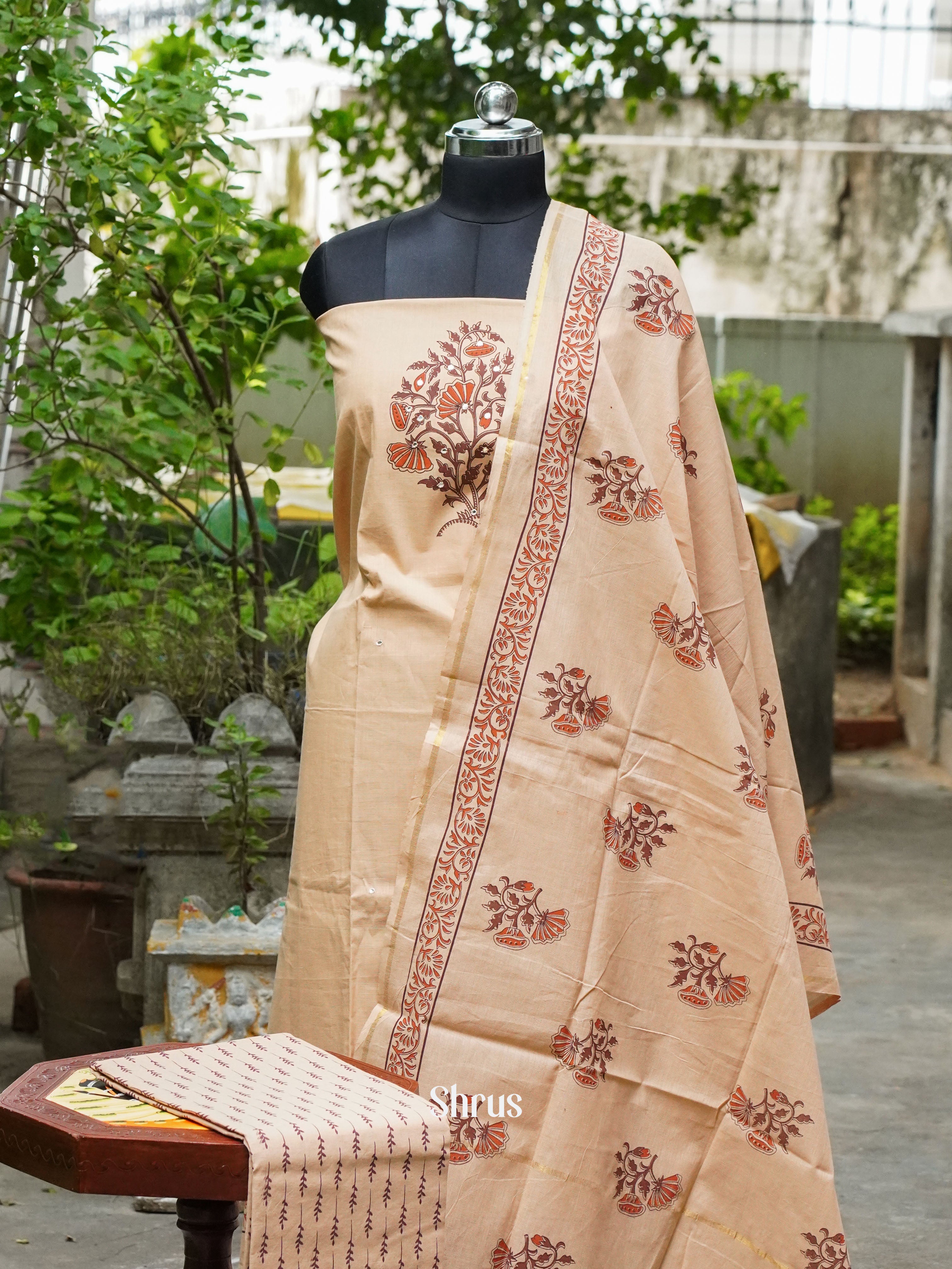 Peach - Cotton salwar