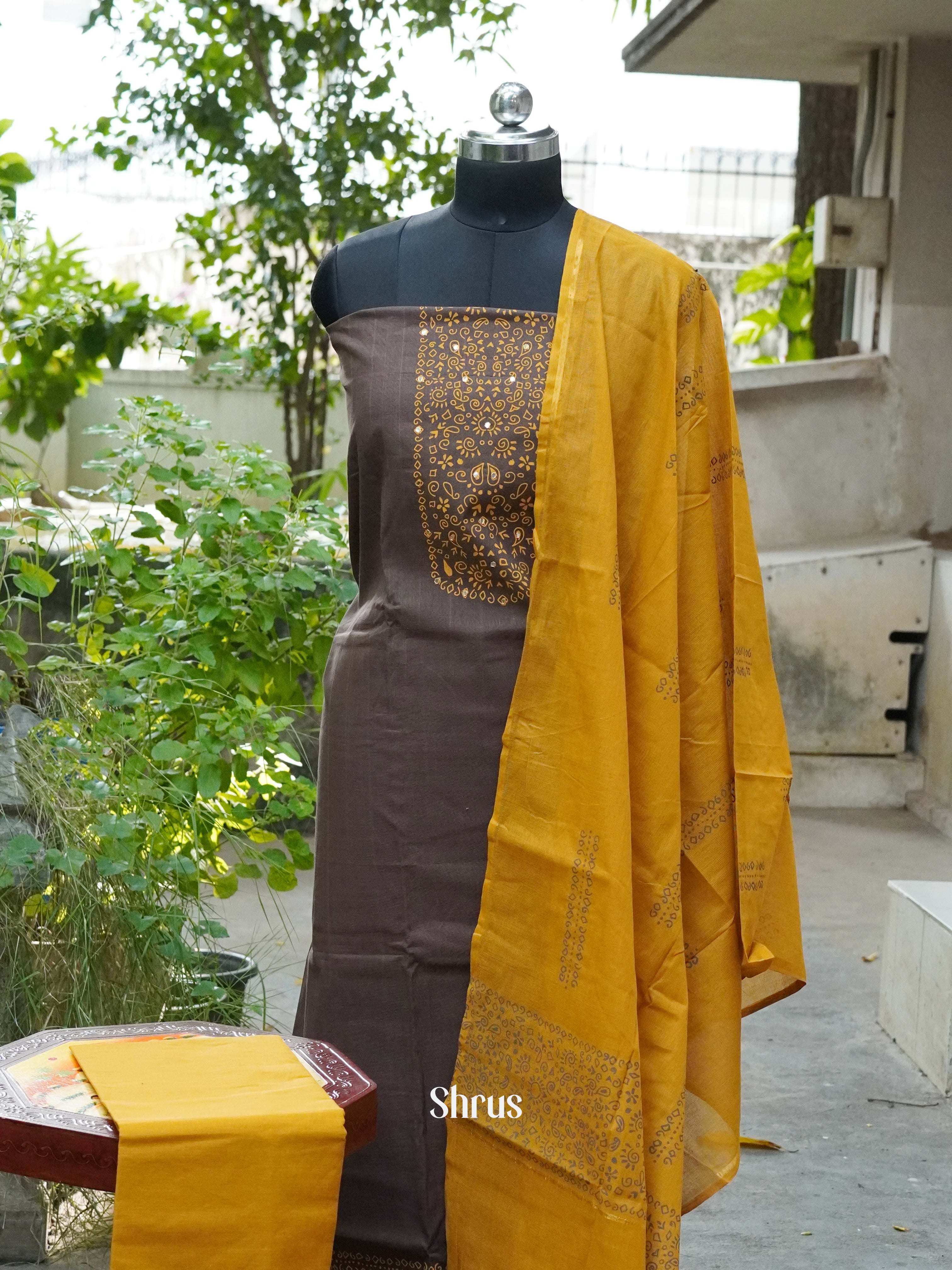 Grey & Mustard - Cotton salwar