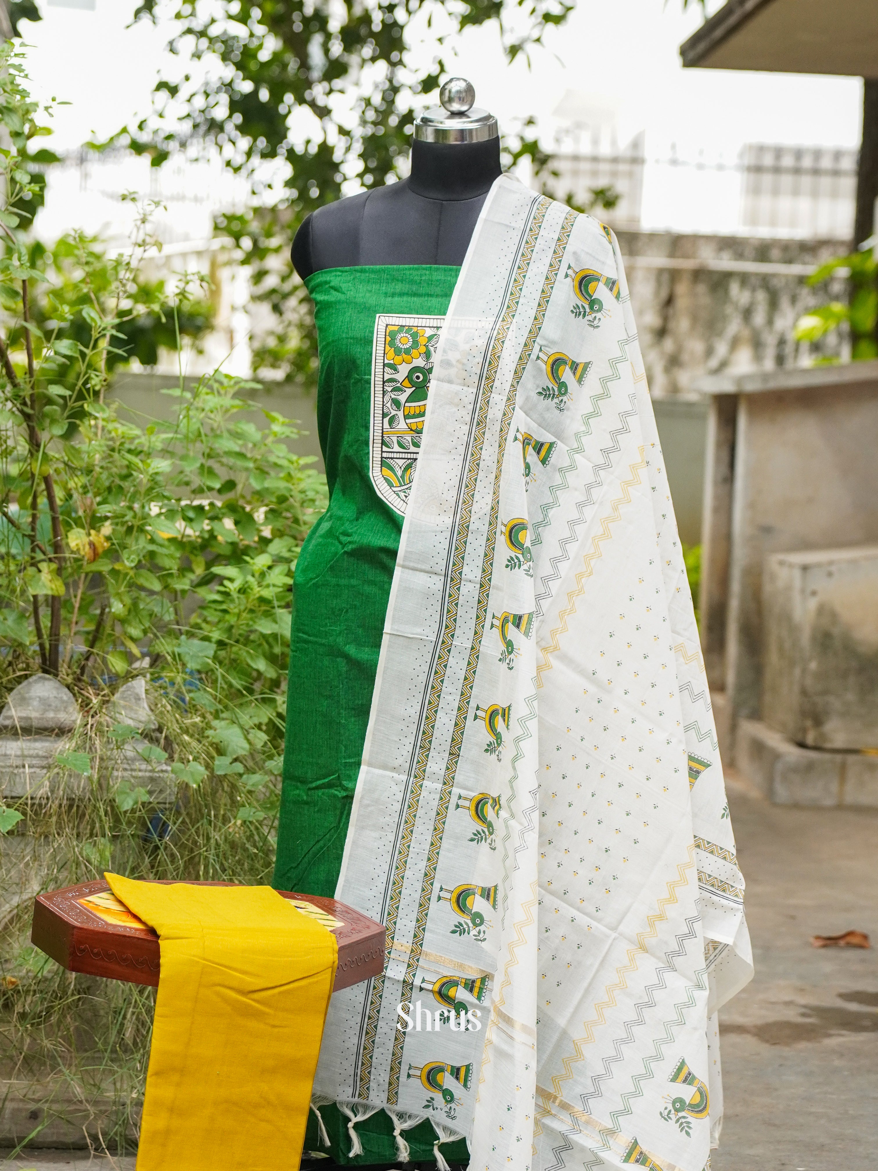 Green & Yellow - Cotton salwar