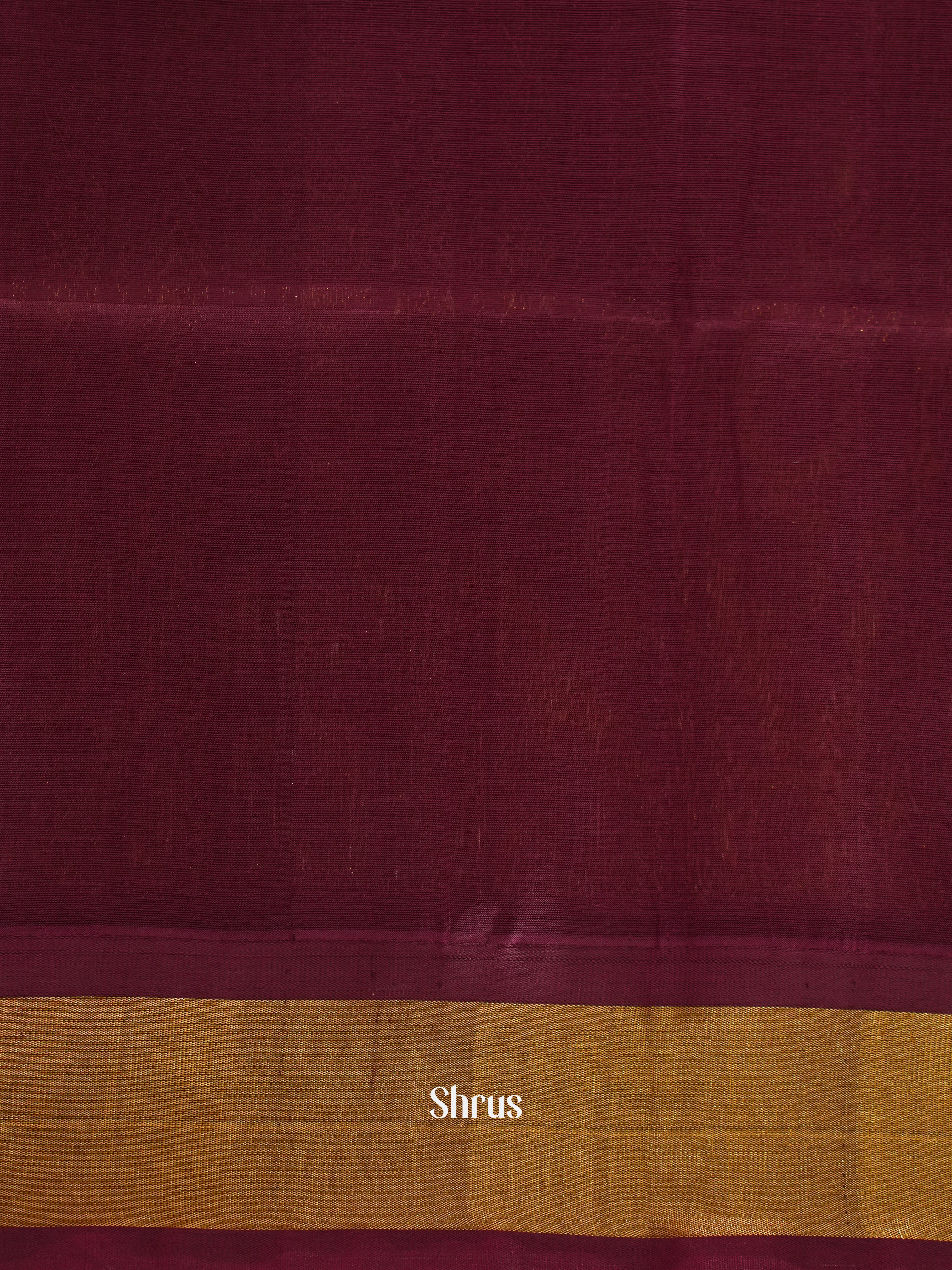 Sandal & Maroon - Silk Cotton Saree