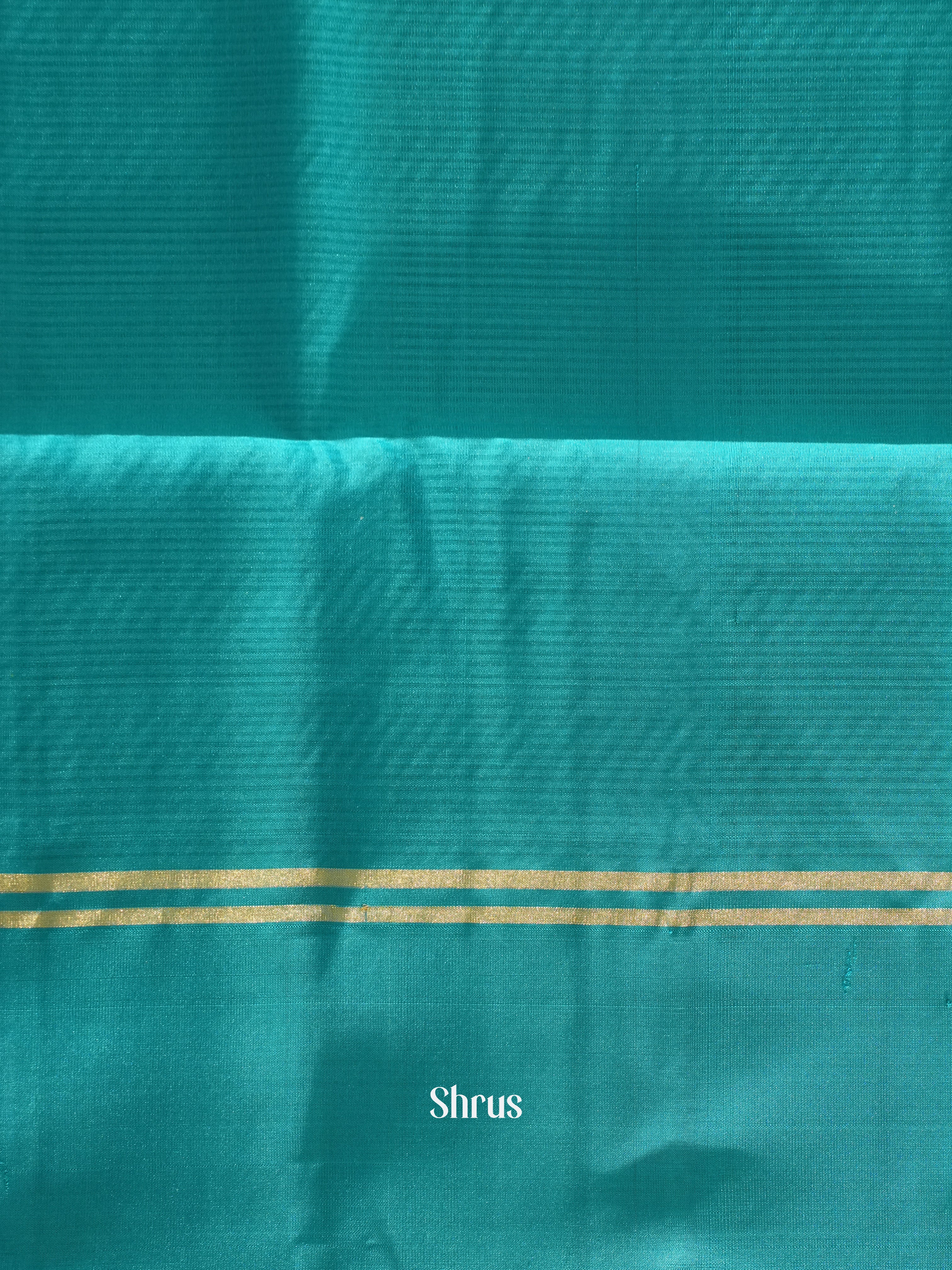 Lime Green & Blue - Soft Silk Saree