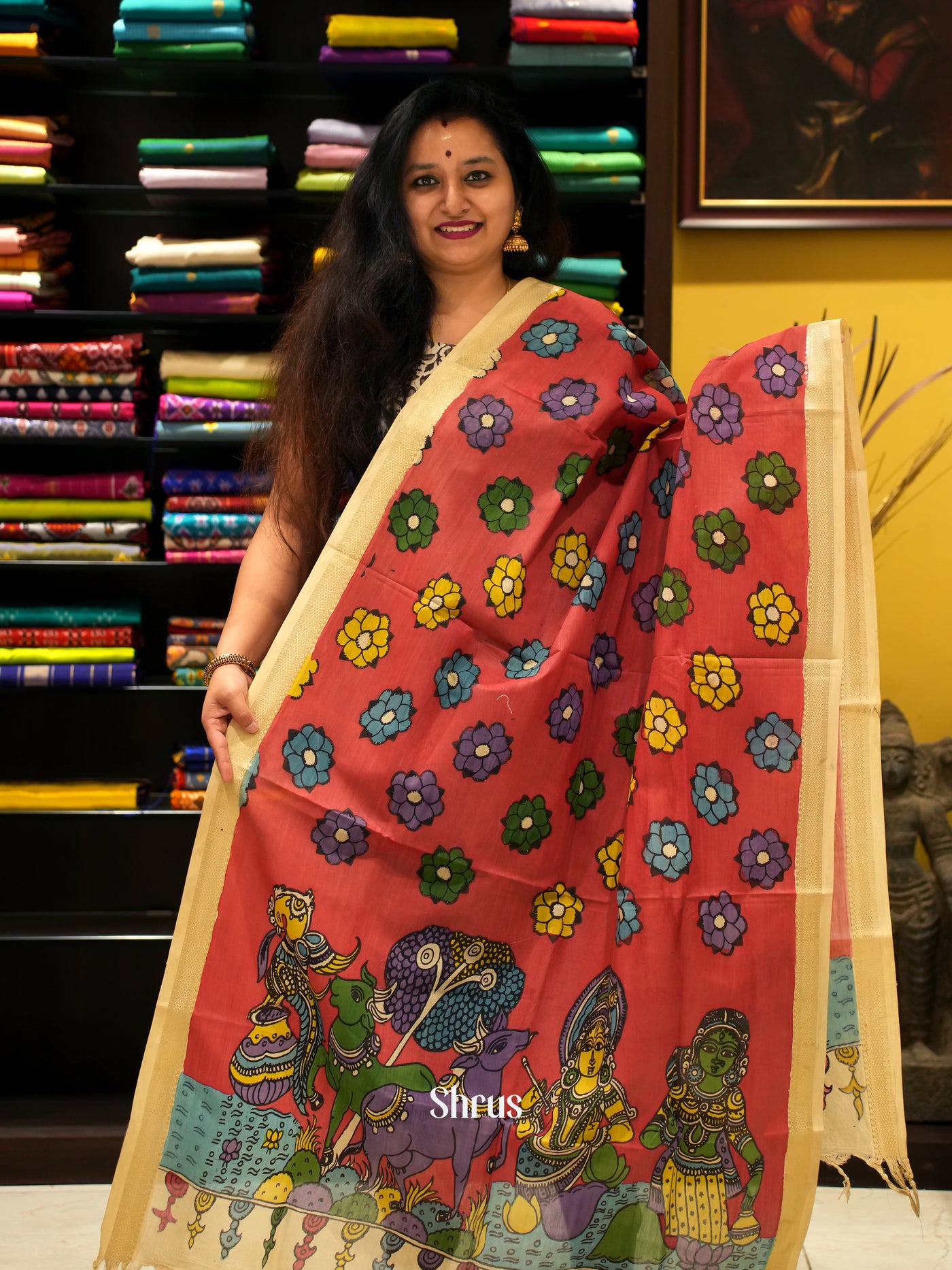 Blue - Cotton Jaipur Printed Dupatta 17