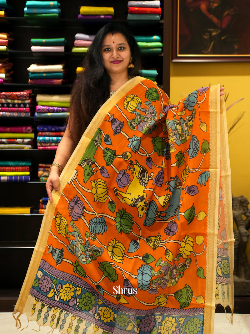 Brown - Cotton Jaipur Printed Dupatta 29