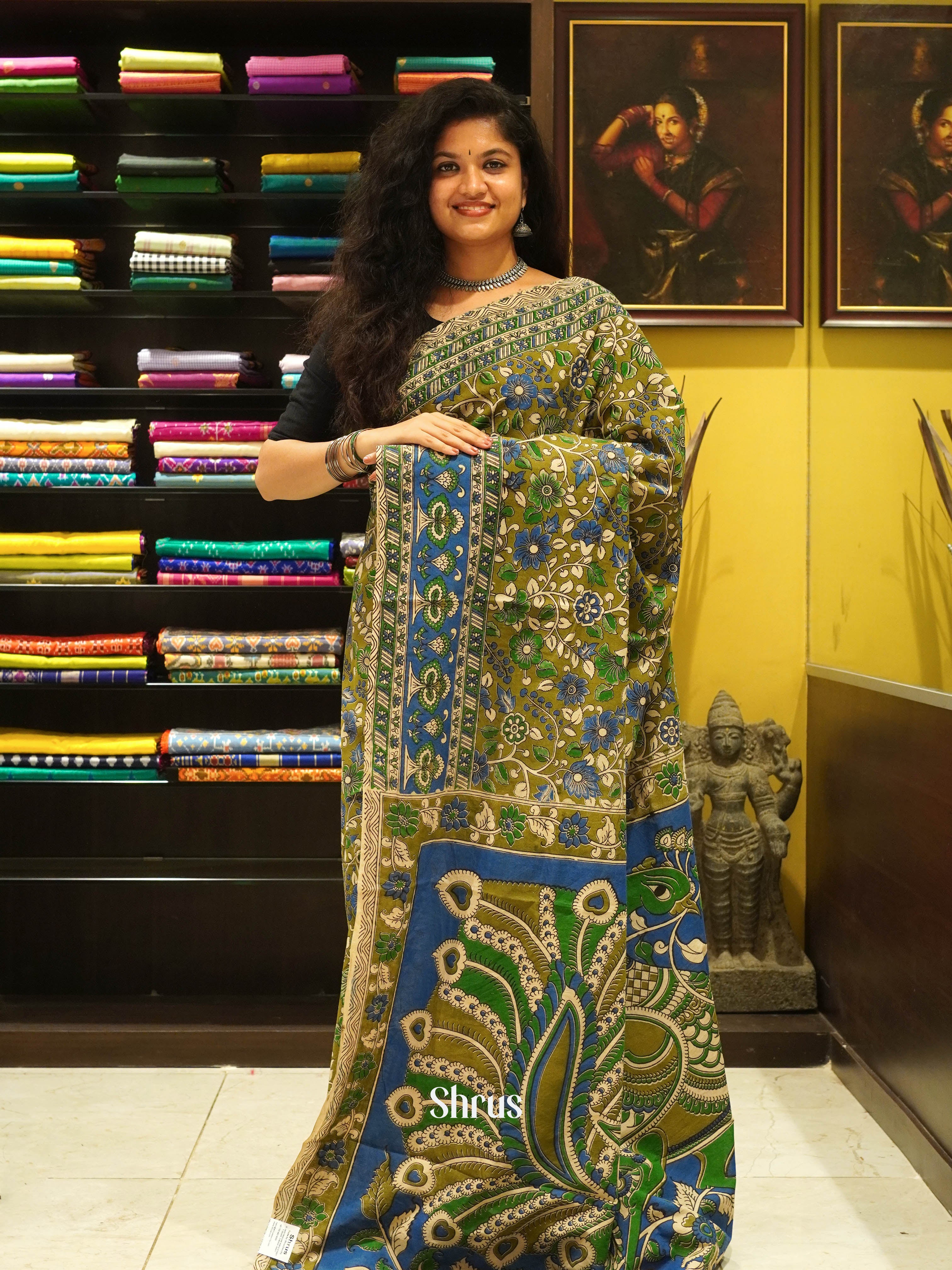 Green & Blue - kalamkari-cotton