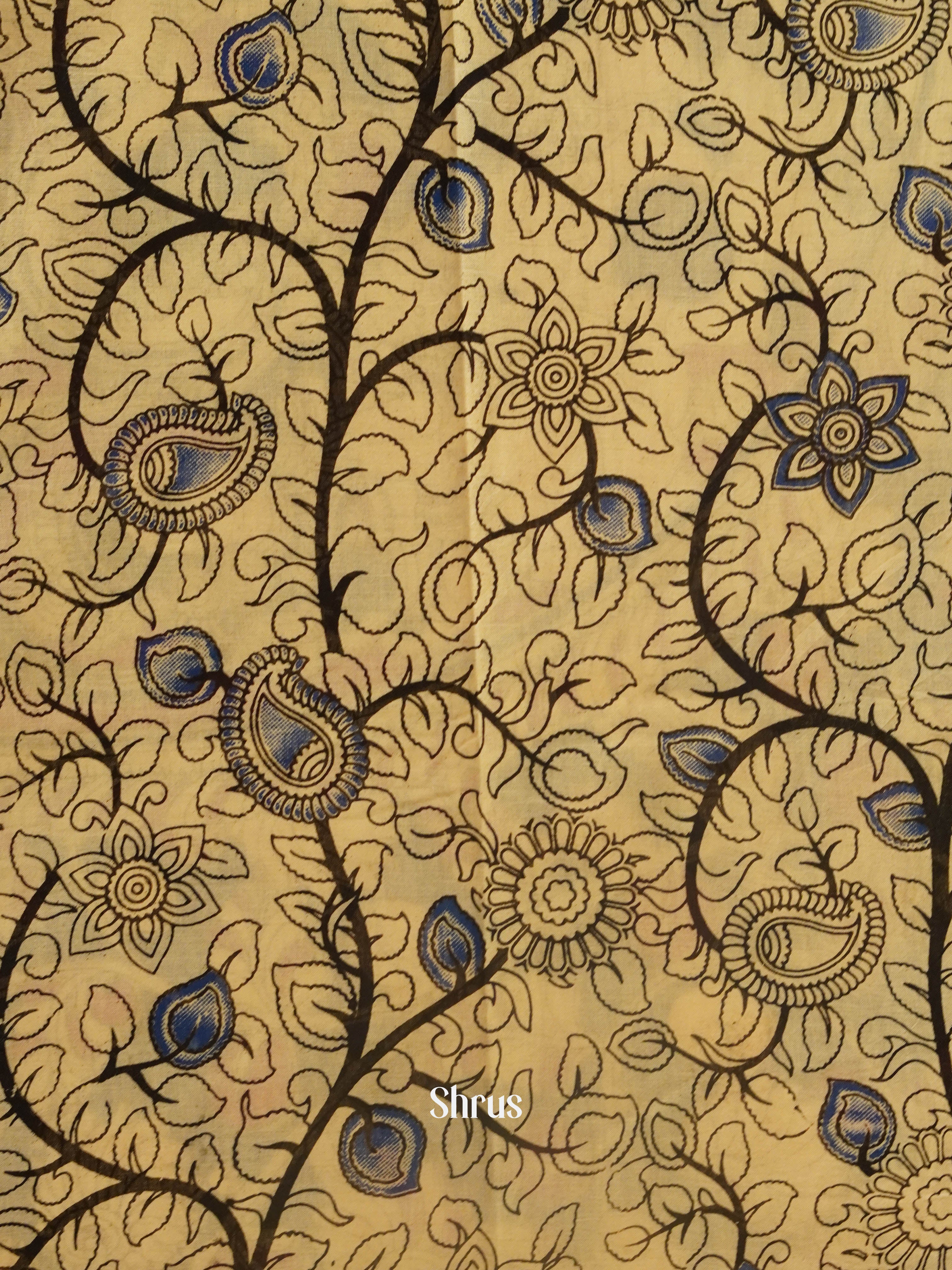 Beige & Blue - kalamkari-cotton