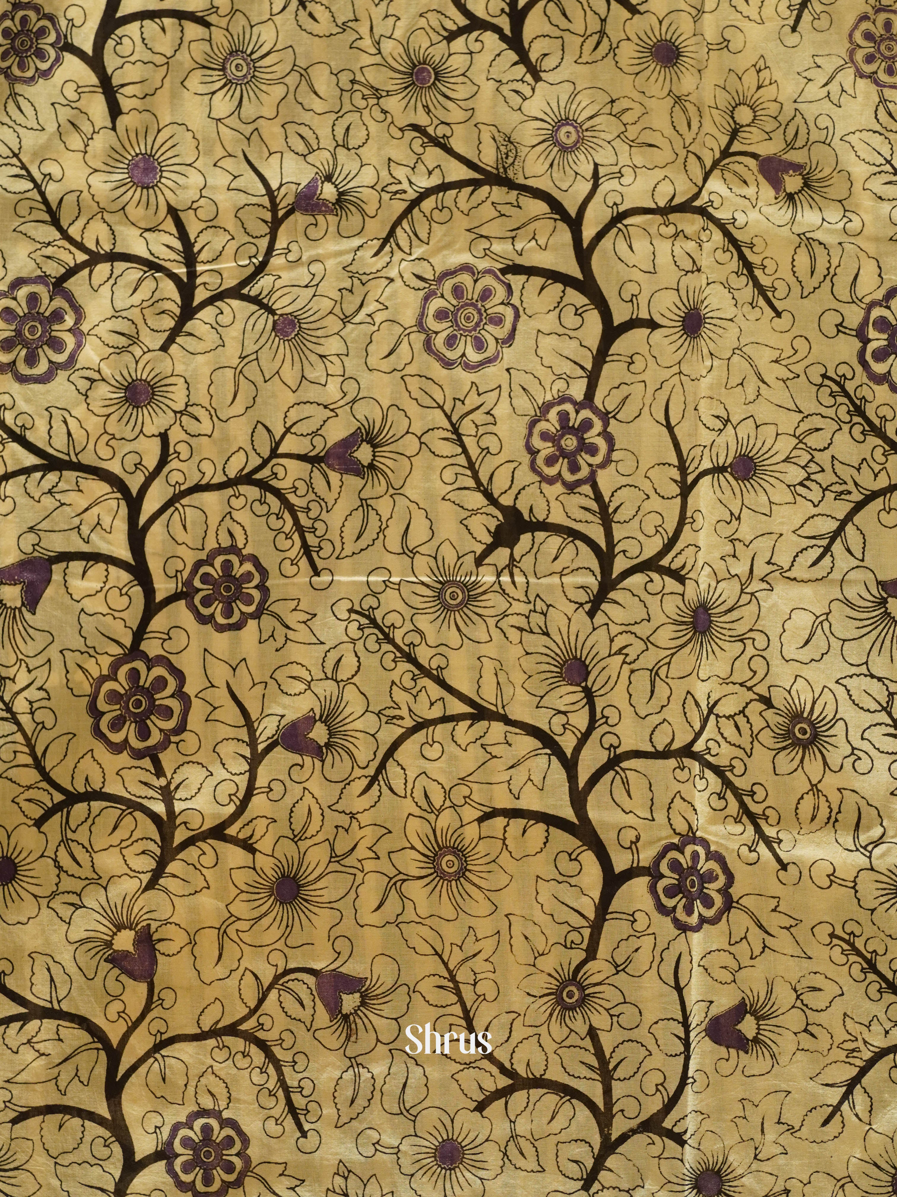 Purple & Beige - kalamkari-cotton