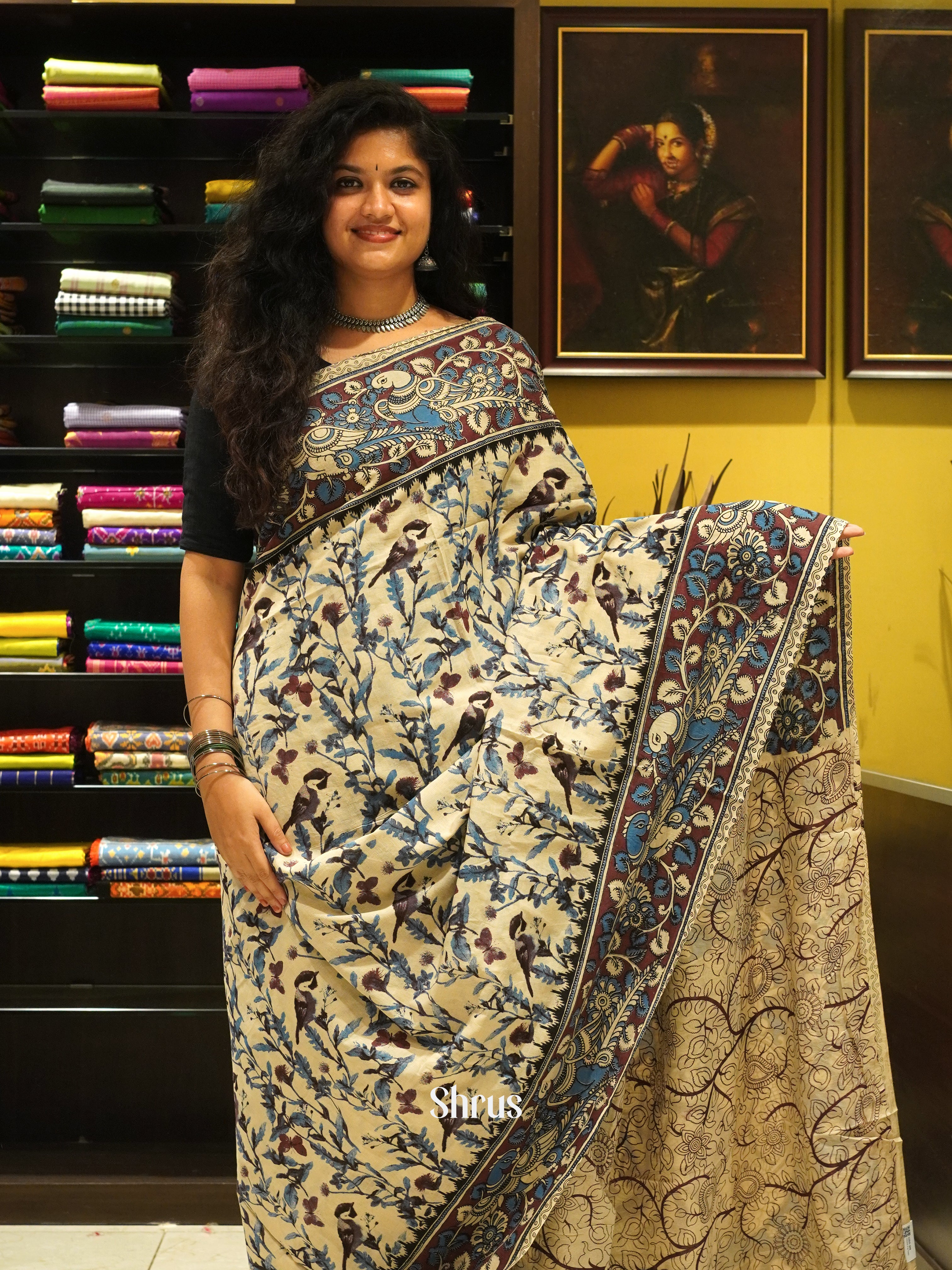 Beige & Brown - kalamkari-cotton