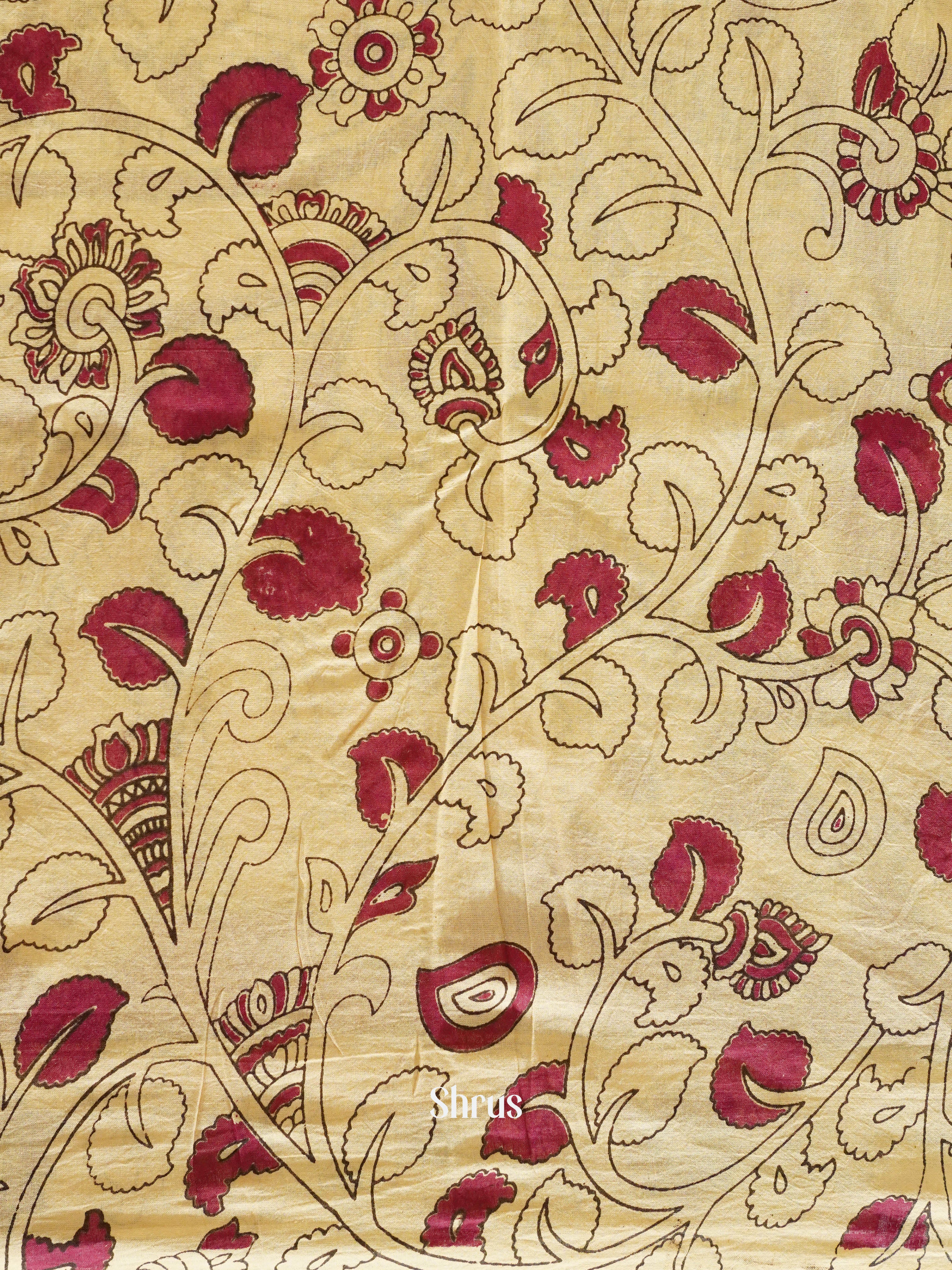 Majenta & Beige - kalamkari-cotton