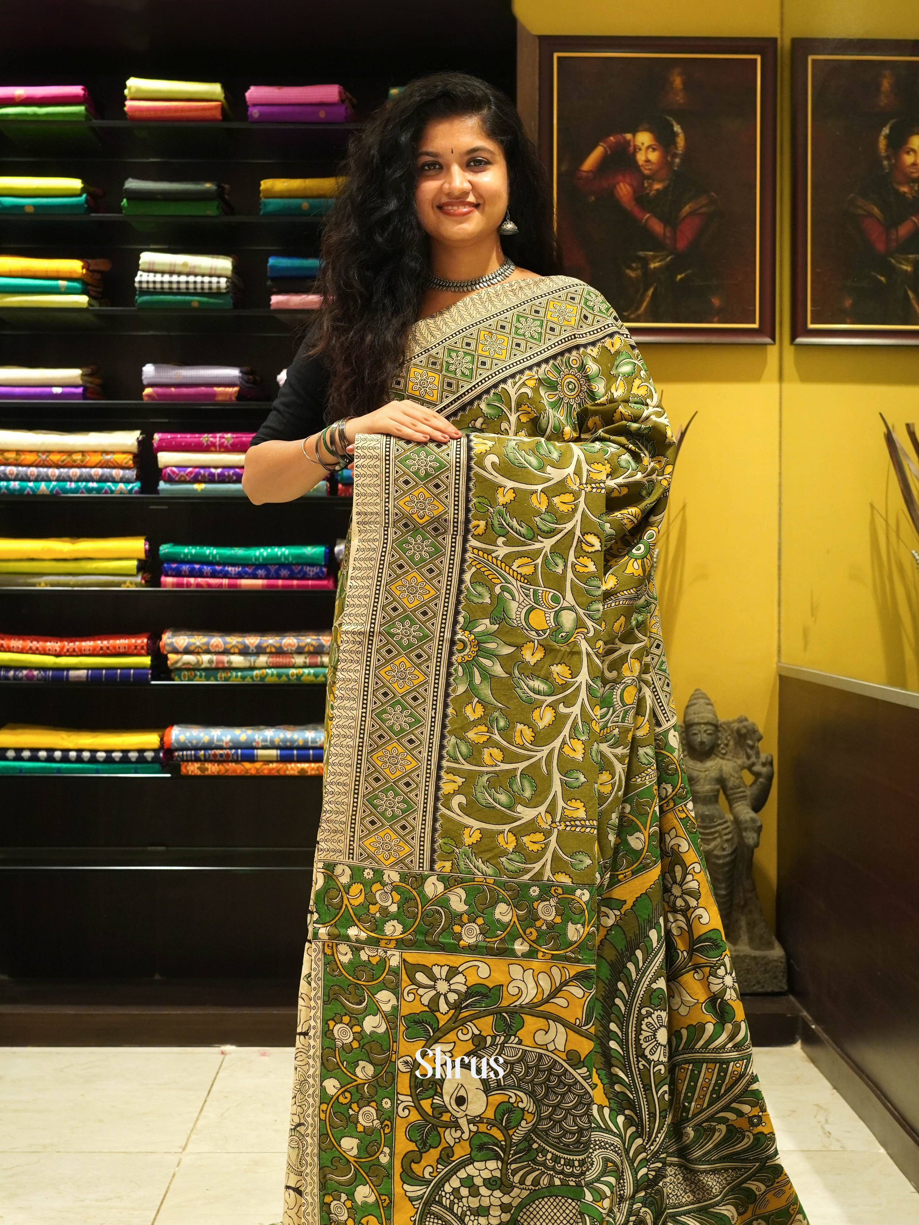 Green & Yellow - kalamkari-cotton