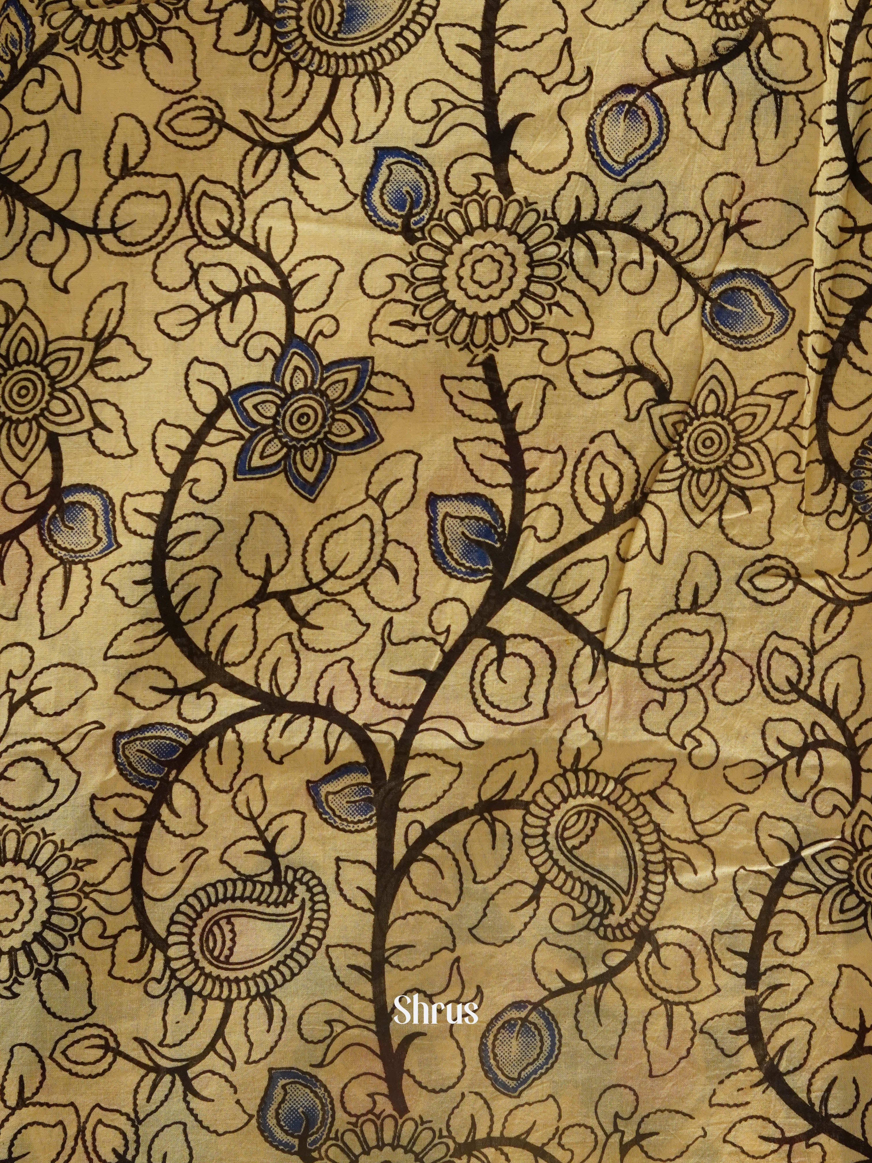 Mustard & Blue - kalamkari-cotton