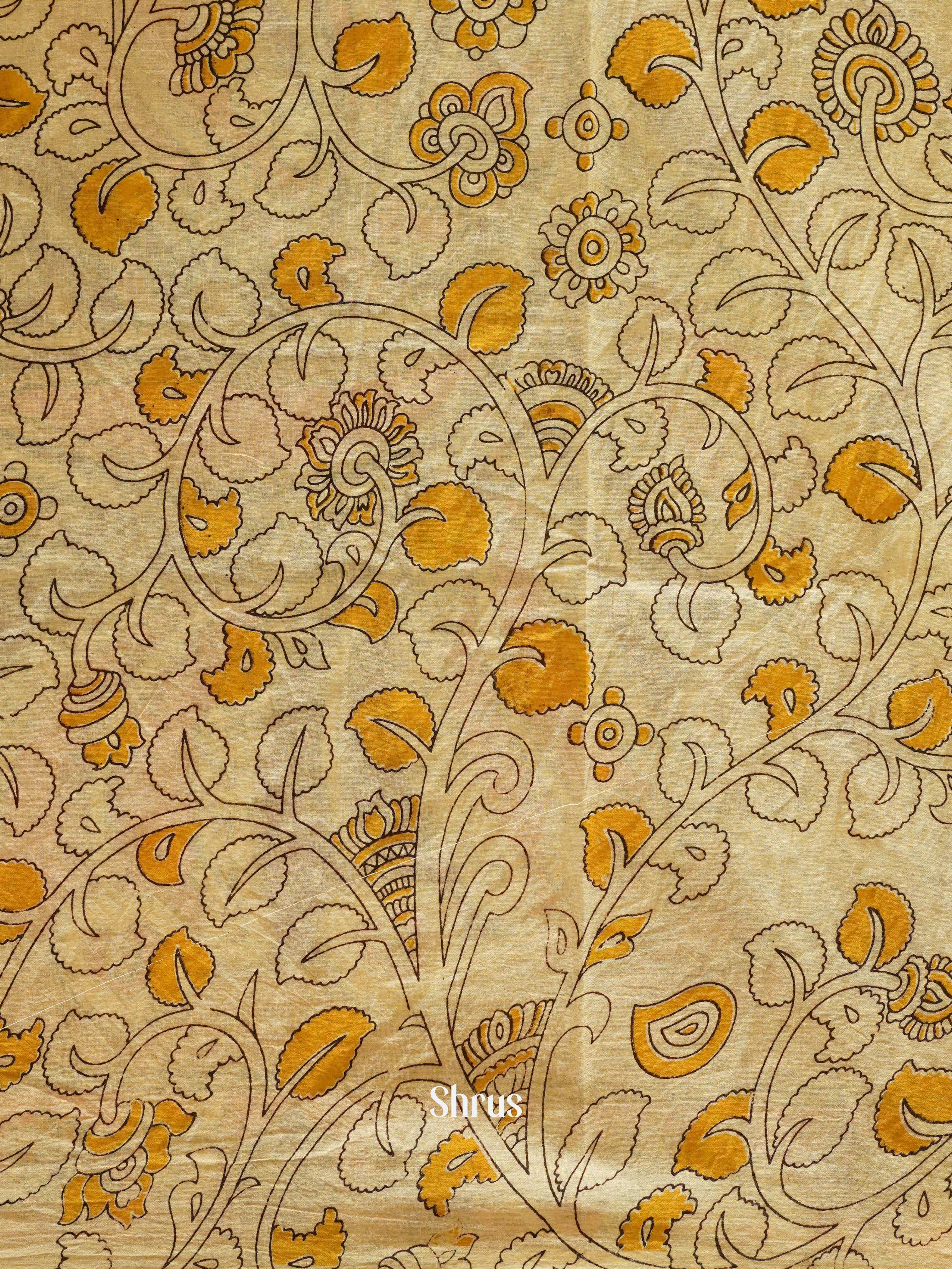 Orange & Beige - kalamkari-cotton