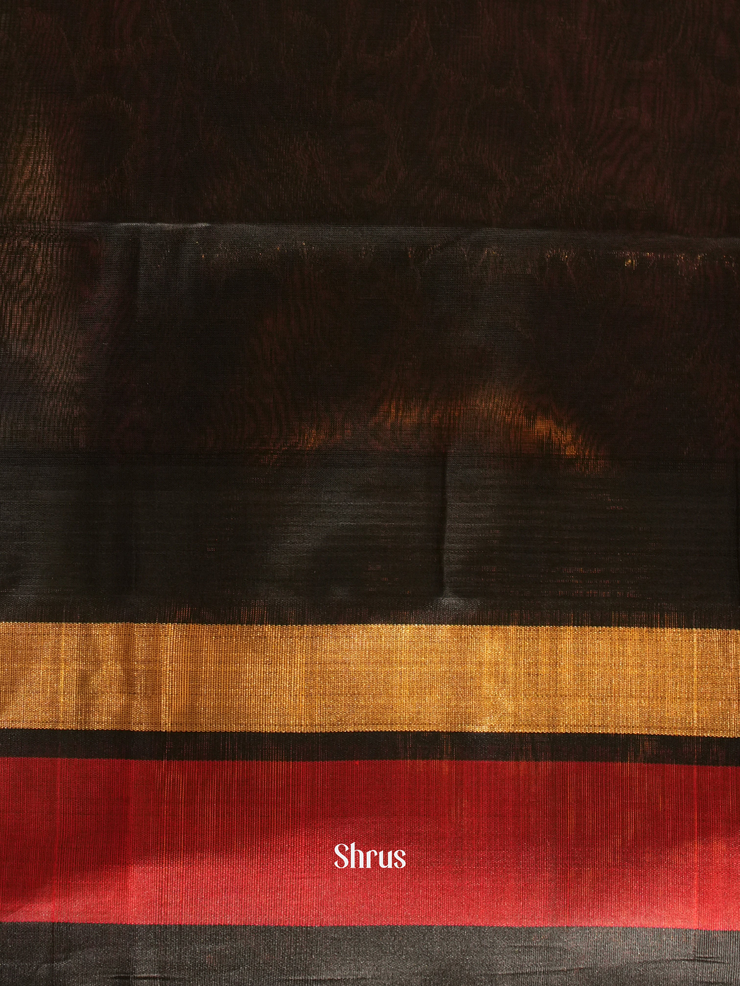 Cream & Black - Silk Cotton Saree