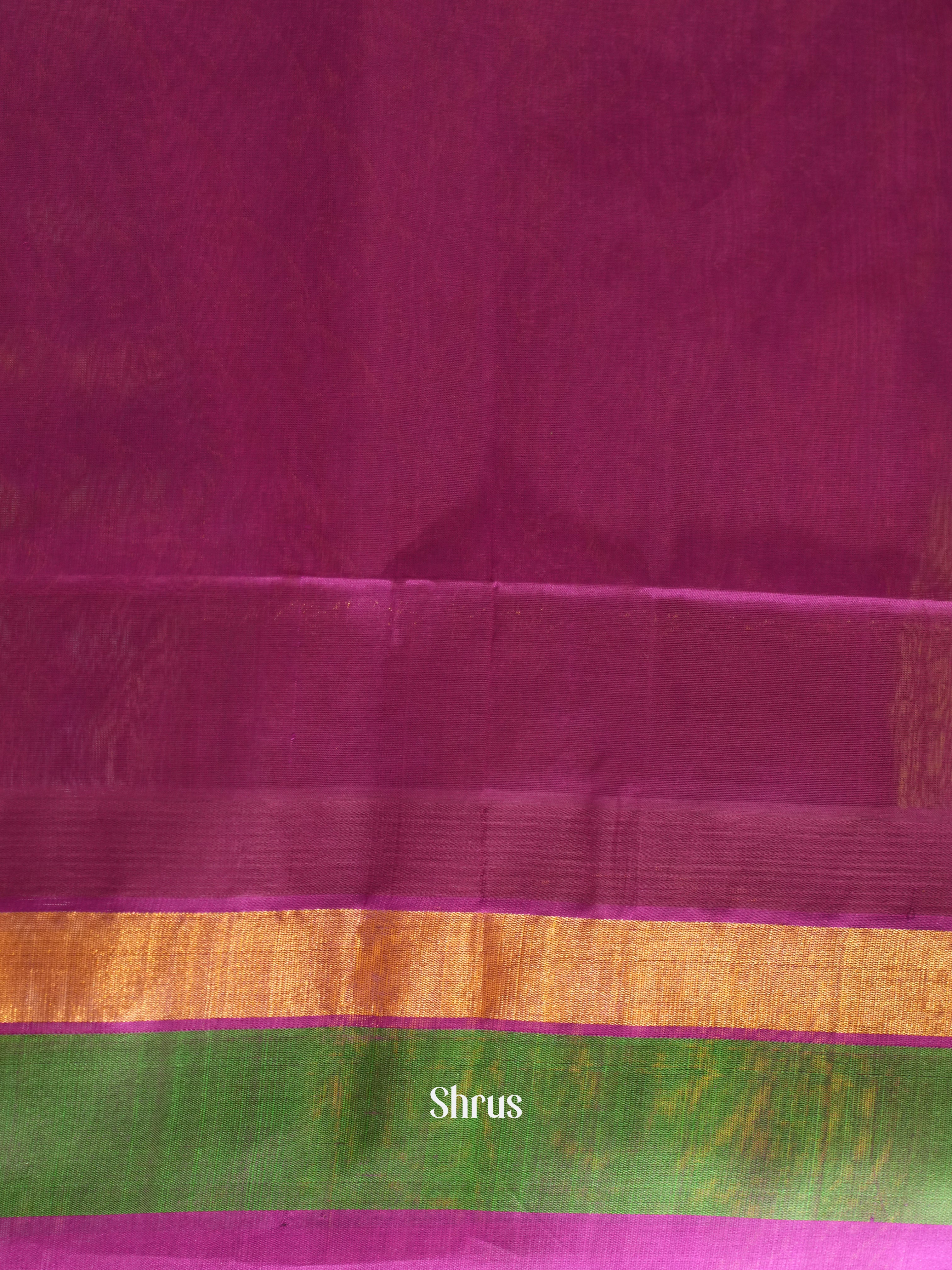 Lime Green & Majenta - Silk Cotton Saree