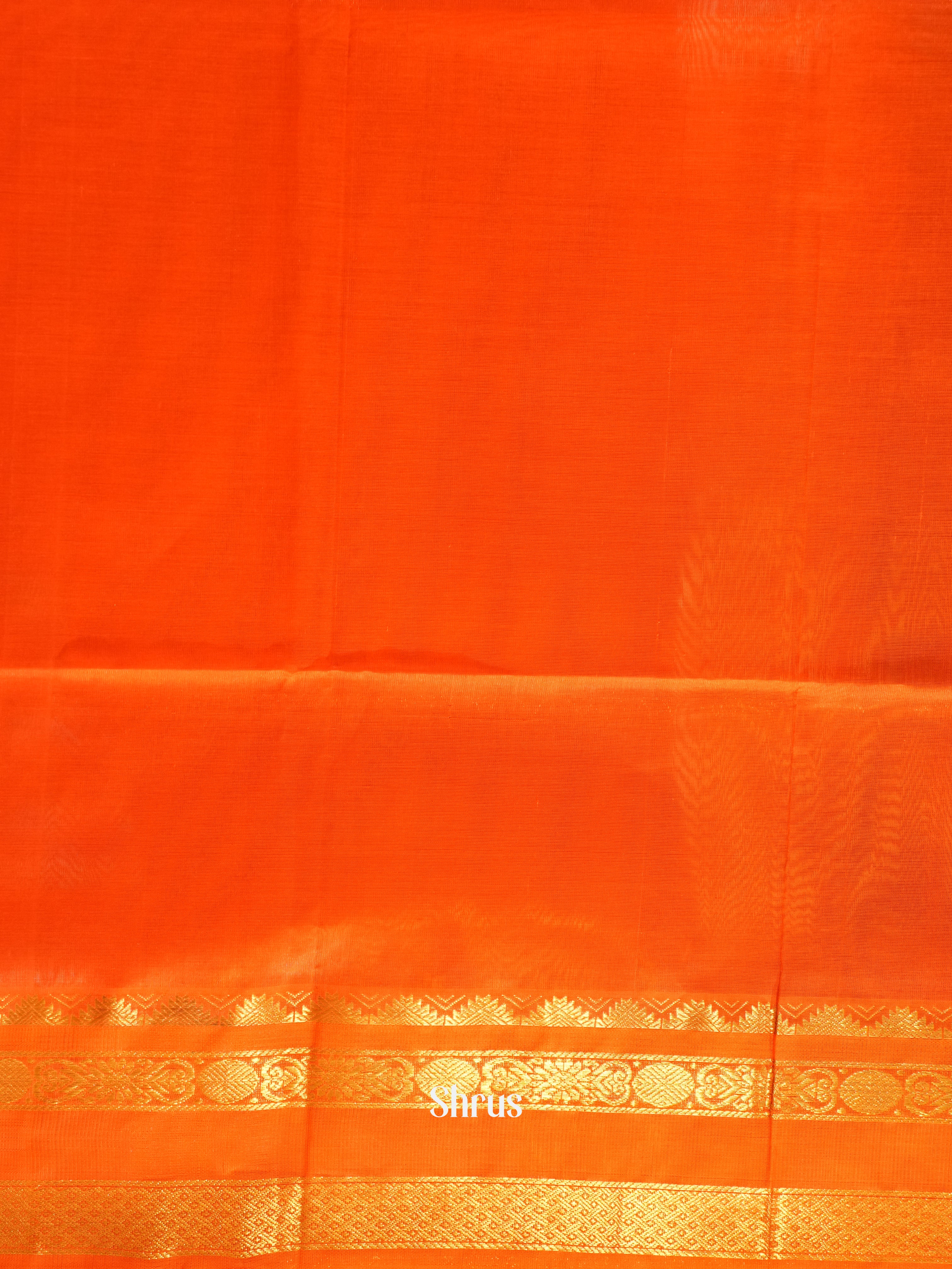 Blue & Orange - Silk Cotton Saree