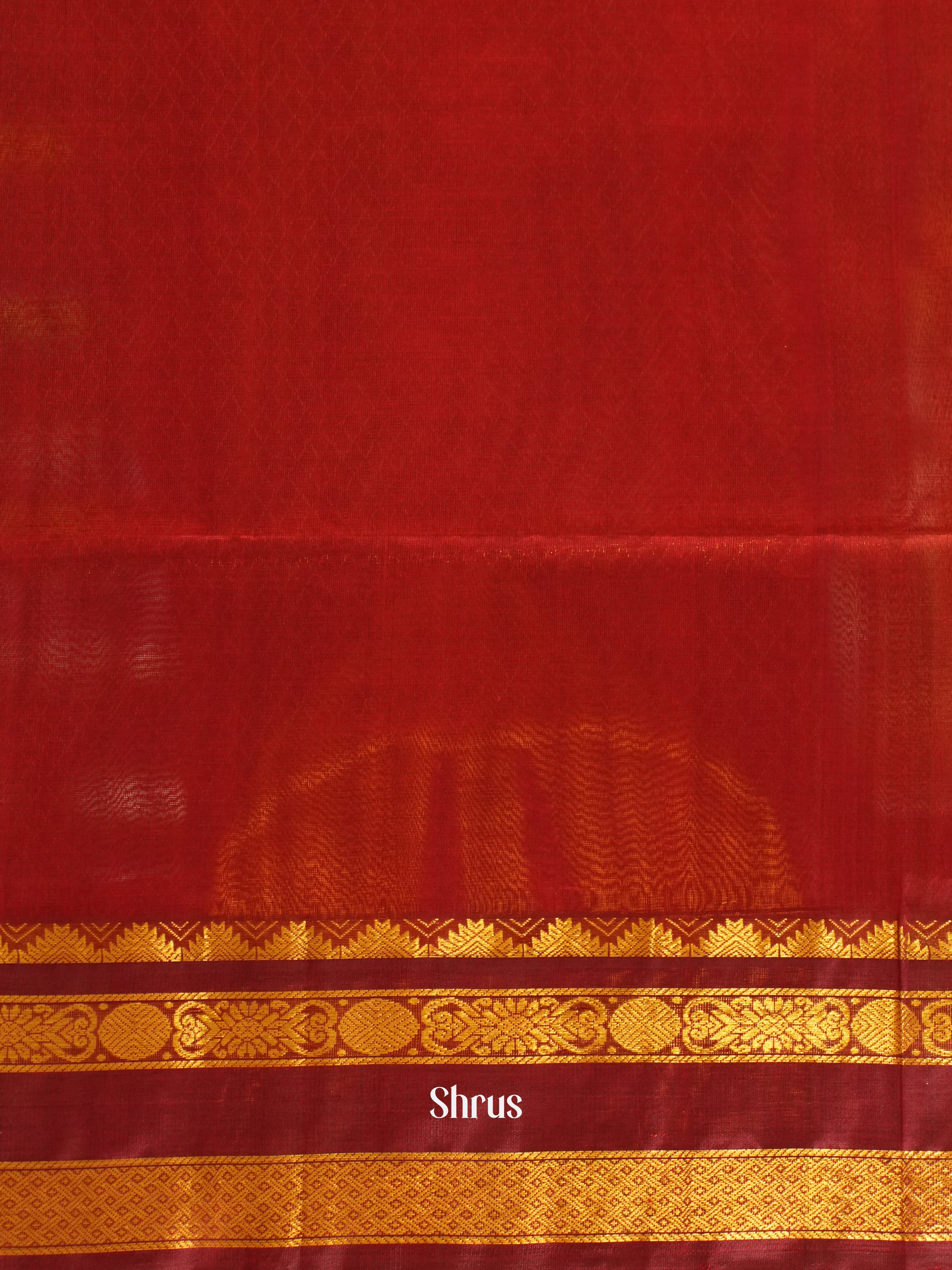 Yellow & Red - Silk Cotton Saree