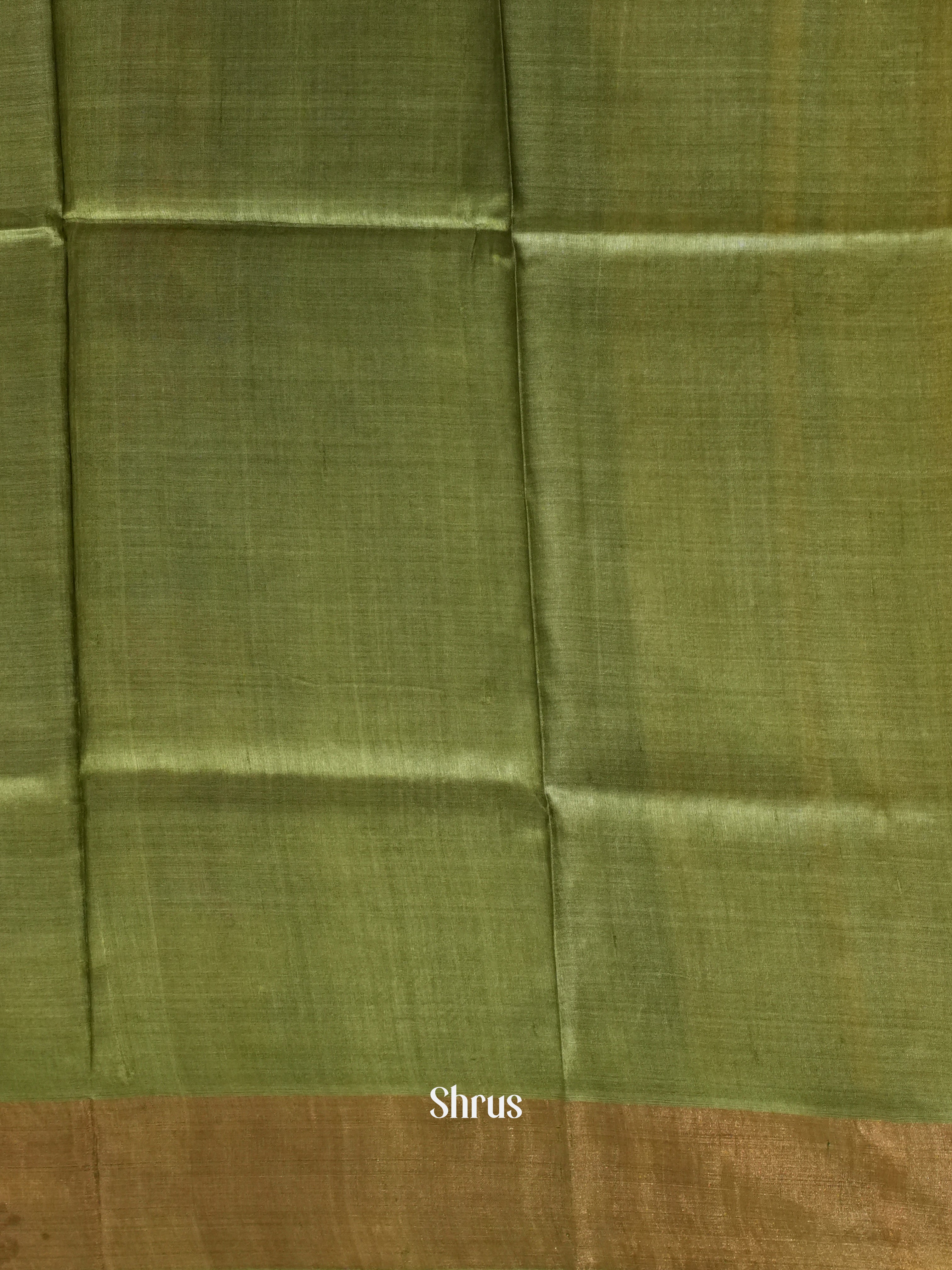 Brown & Green - Tussar Saree