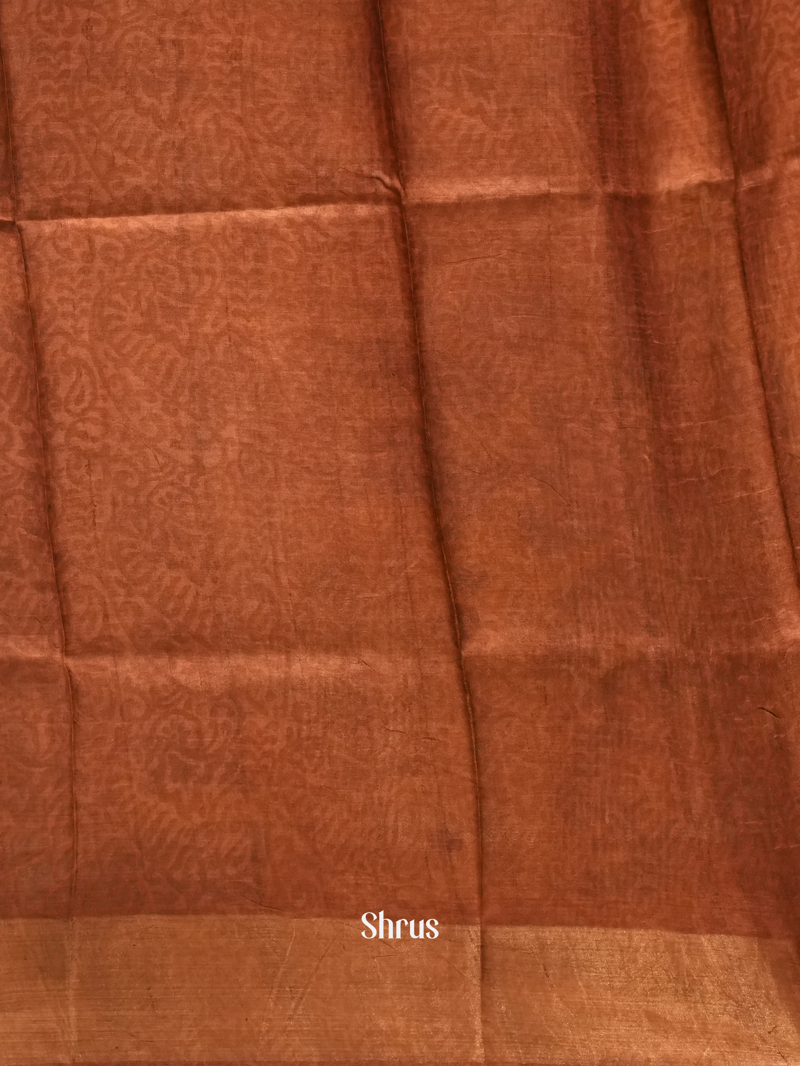 Blue & Brown - Tussar Saree