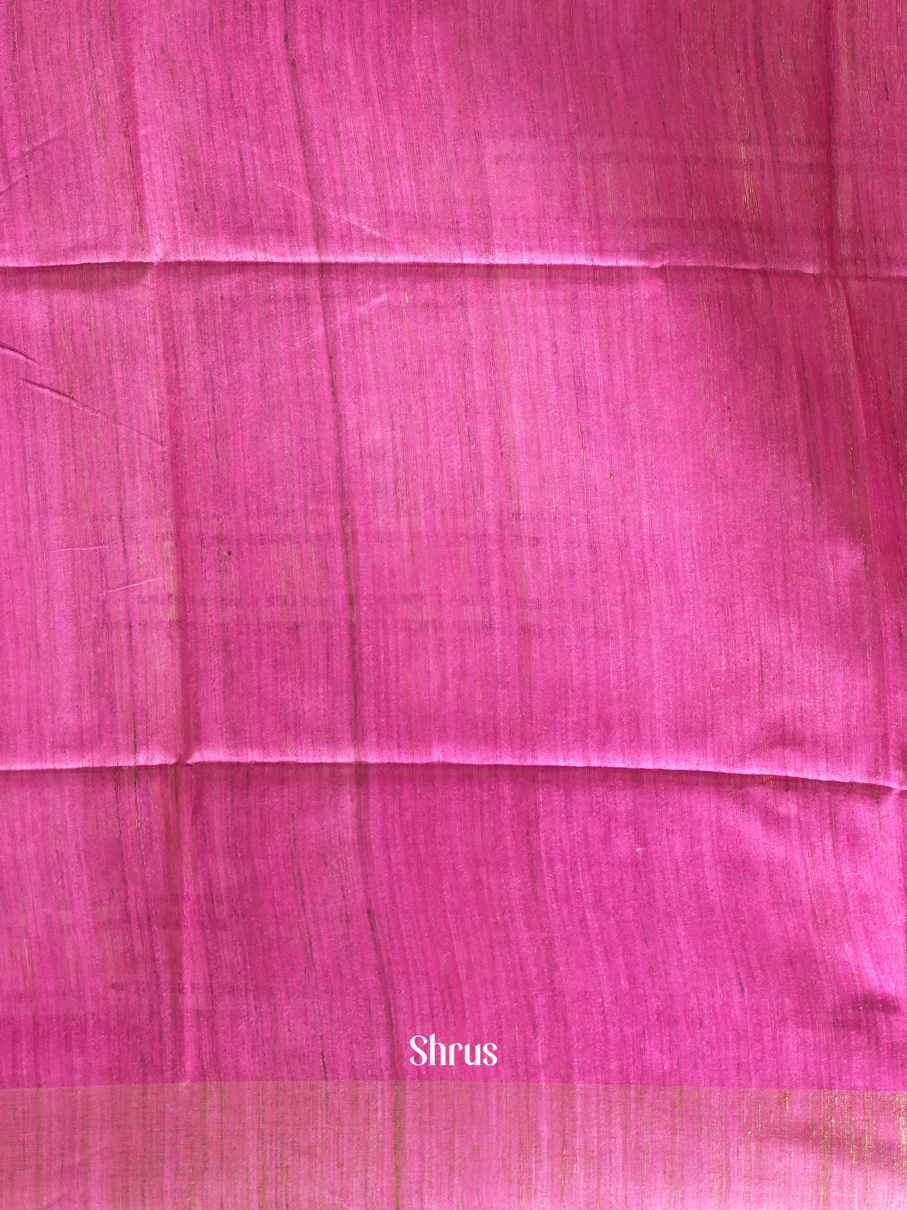 Cream & Pink - Gicha Saree