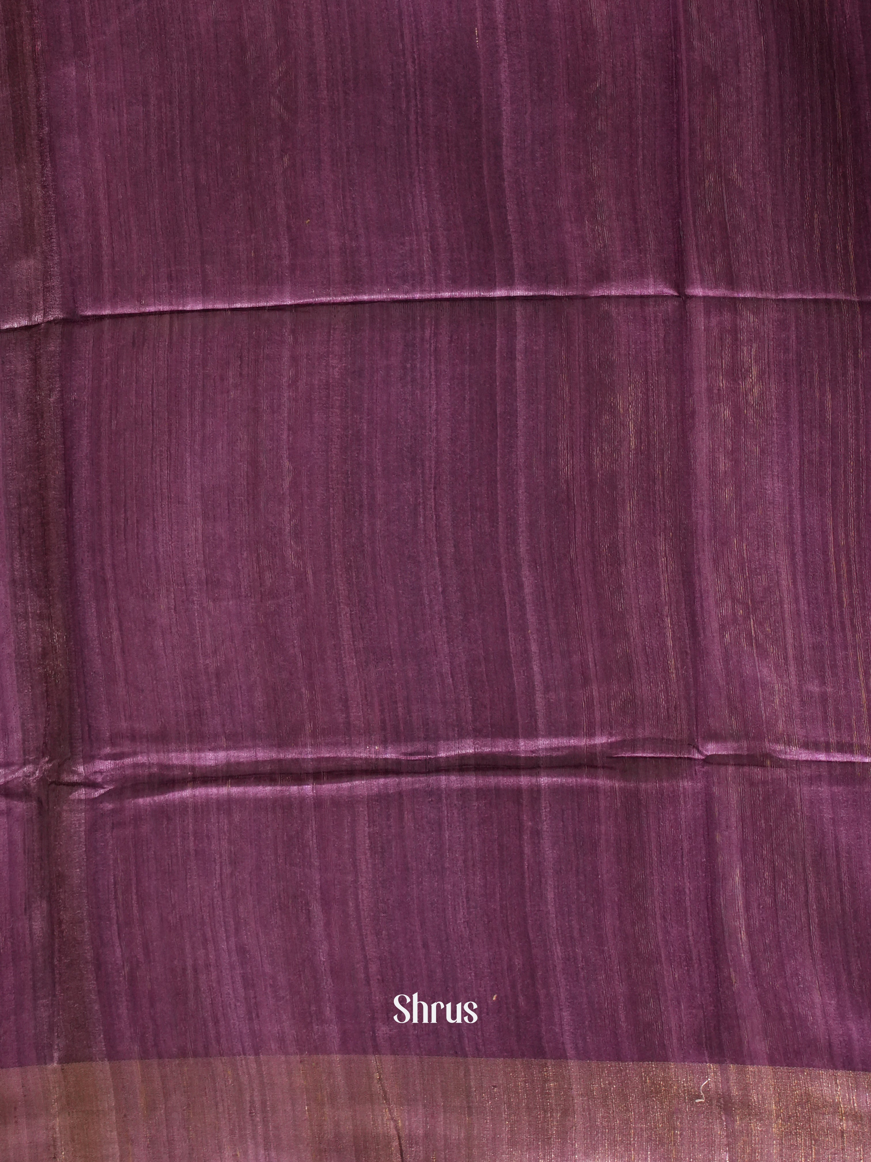 Cream & Purple - Gicha Saree