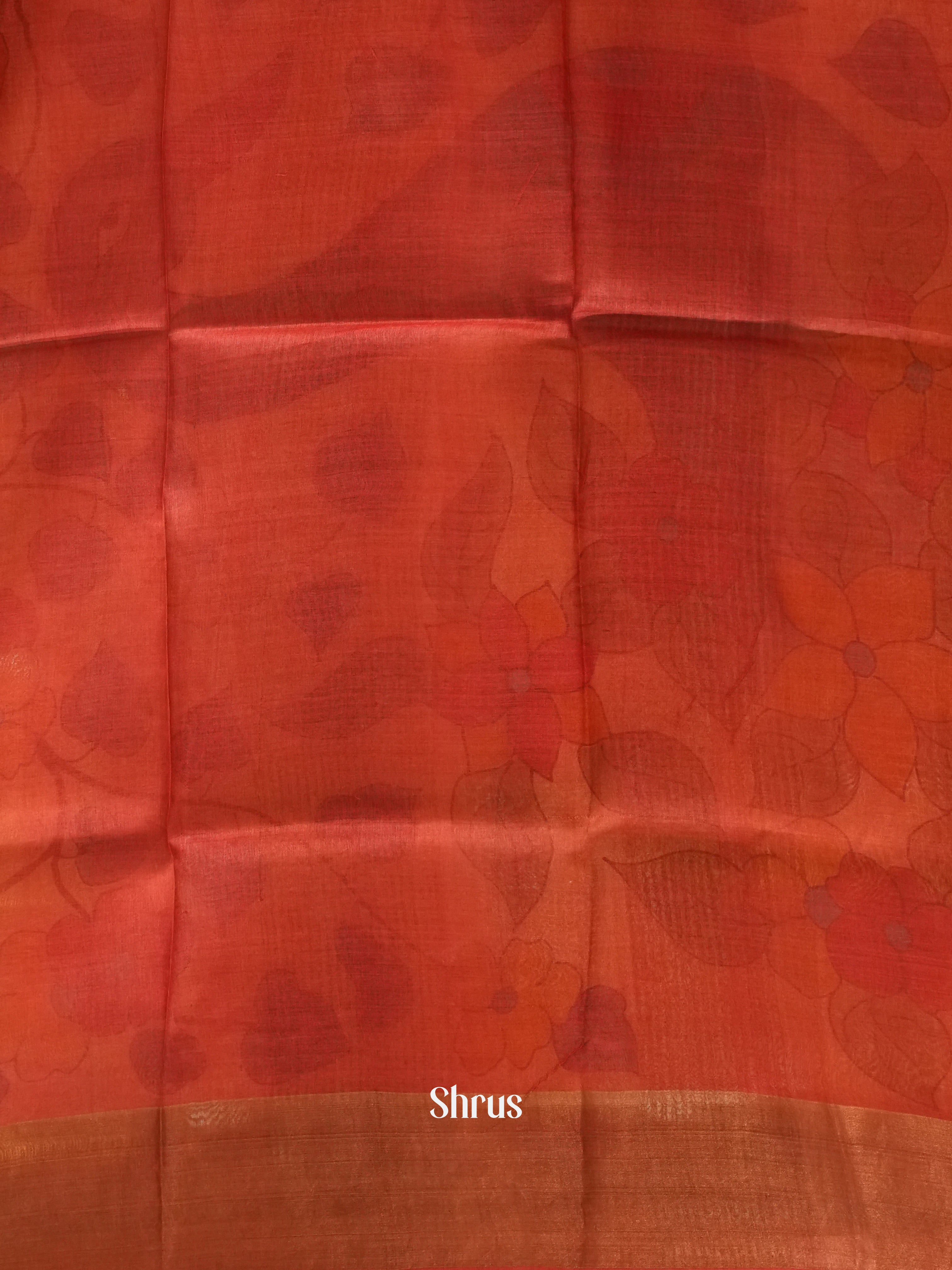 Green  & Red - Tussar Saree