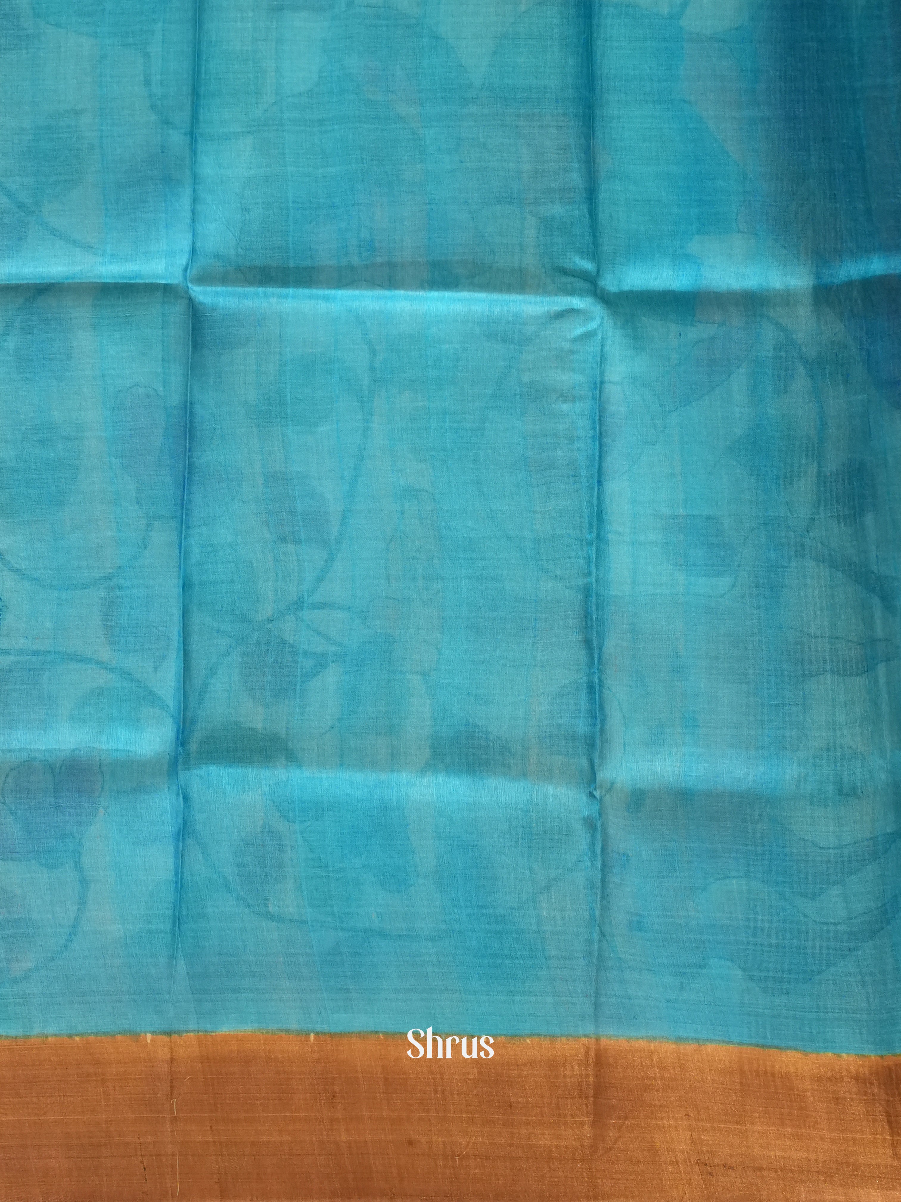 Dusty Pink & Blue - Tussar Saree