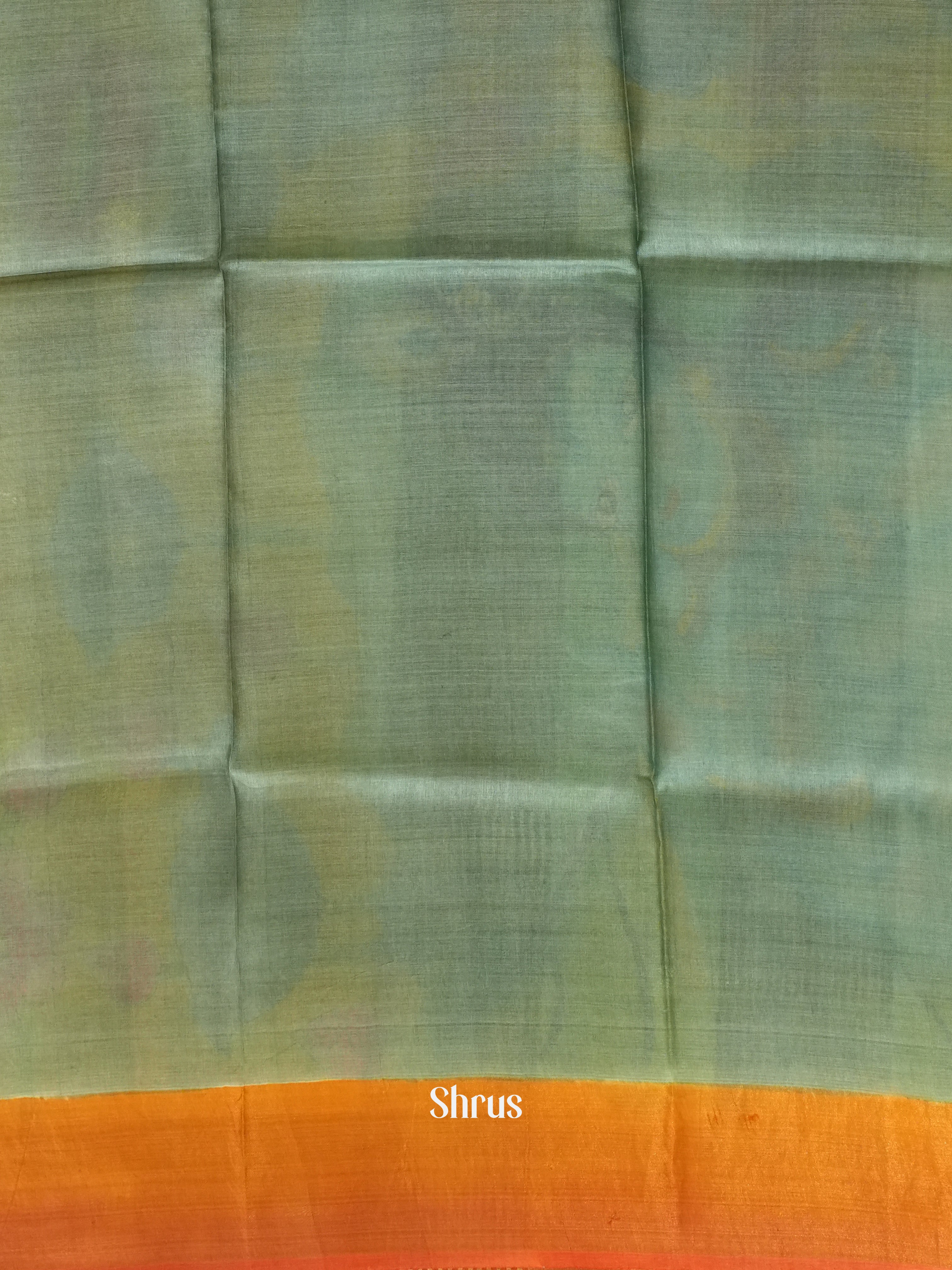 Grey & Orange- Tussar Saree