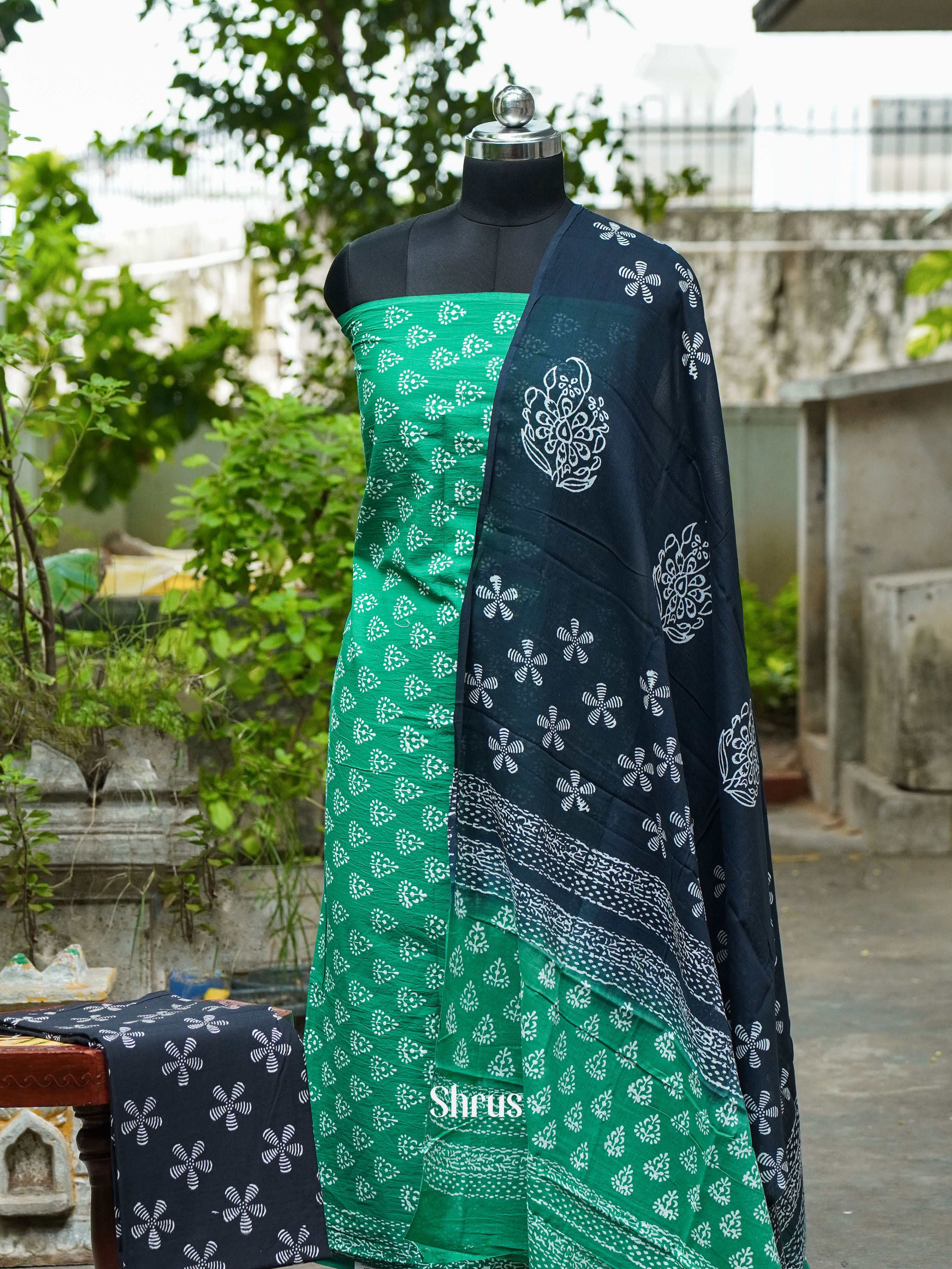 Green & Blue - Cotton Salwar