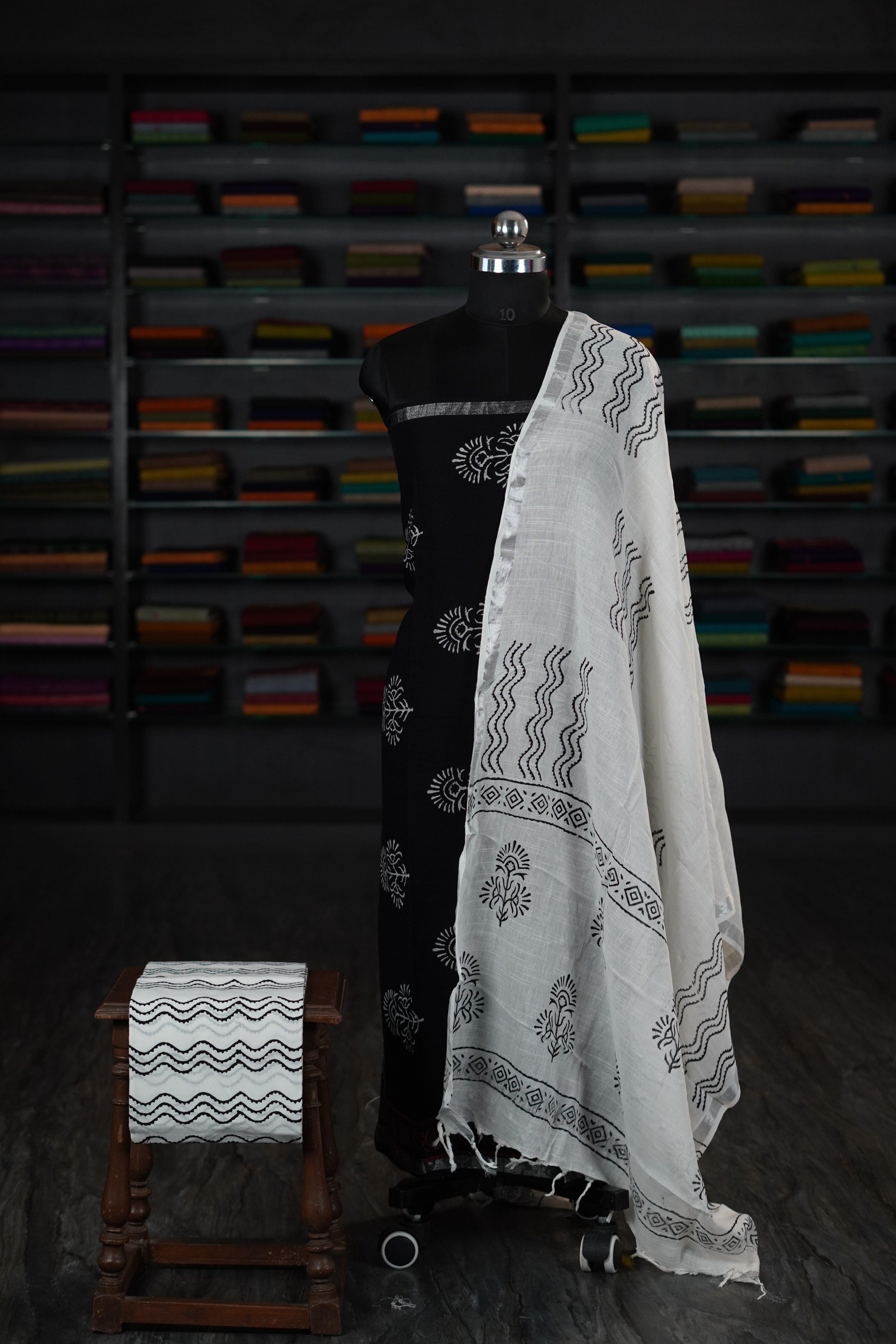 Black & White  - Linen Salwar