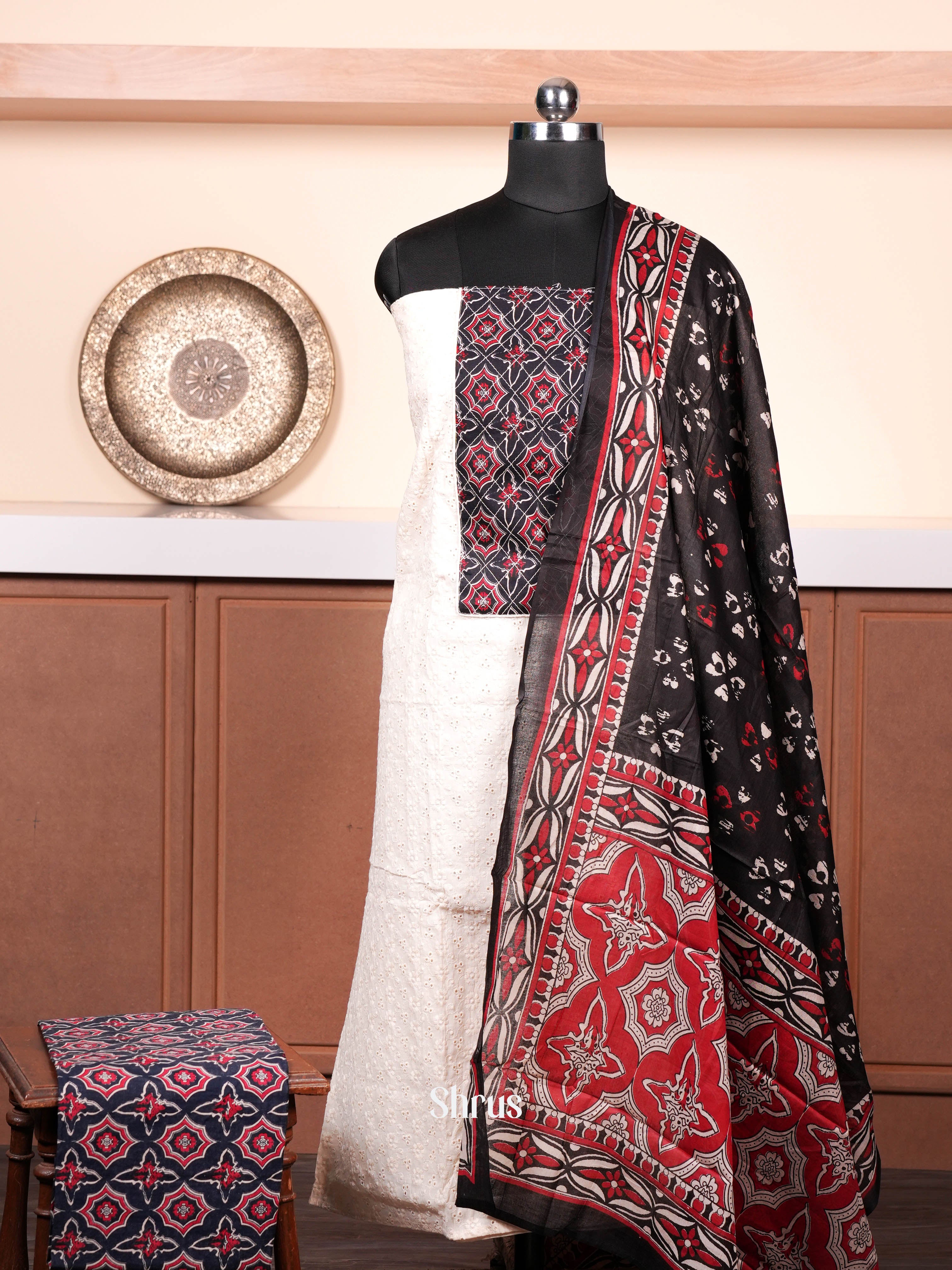 White & Black - Cotton salwar