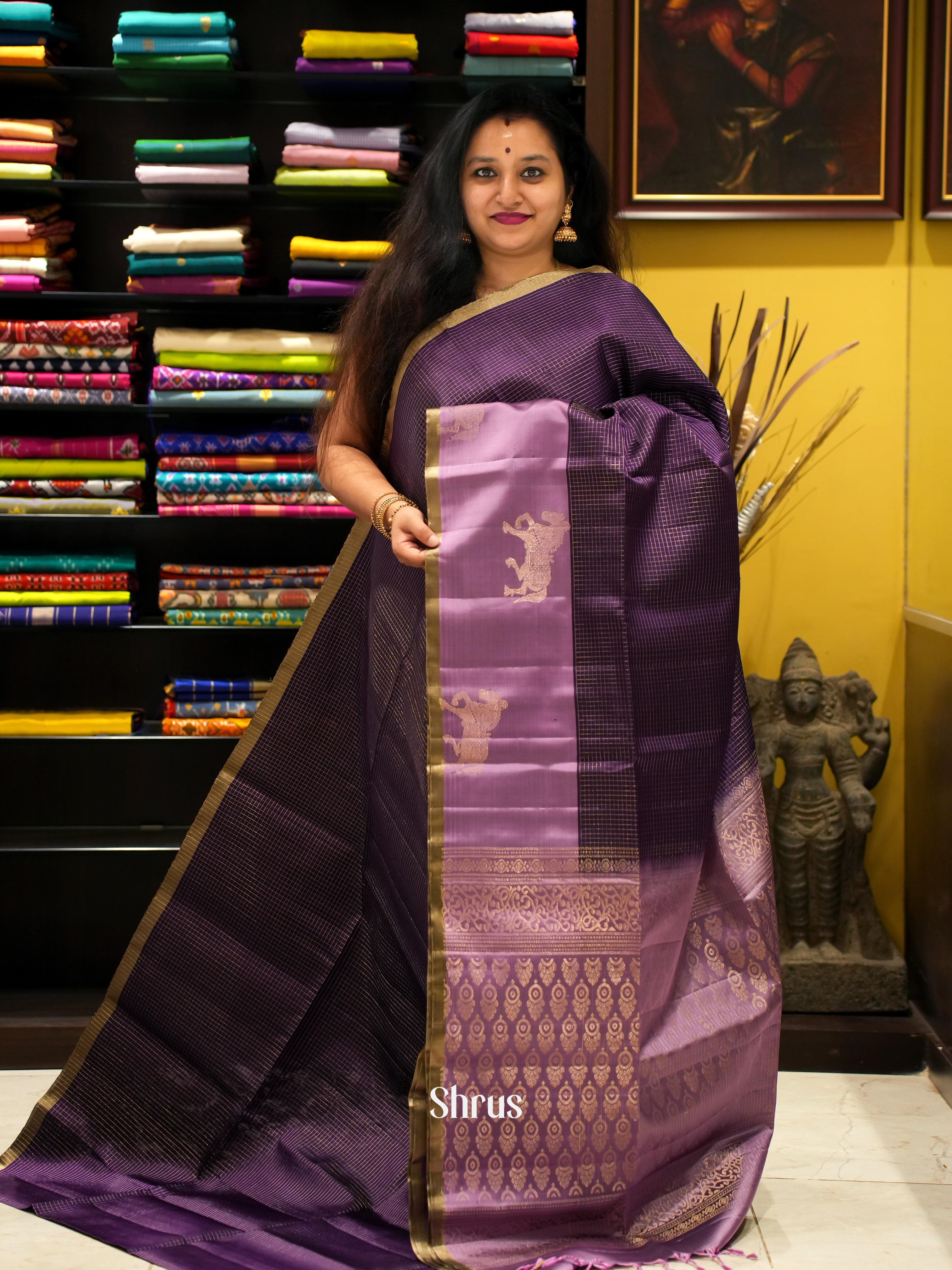 Violet & Lavender - Soft Silk Saree