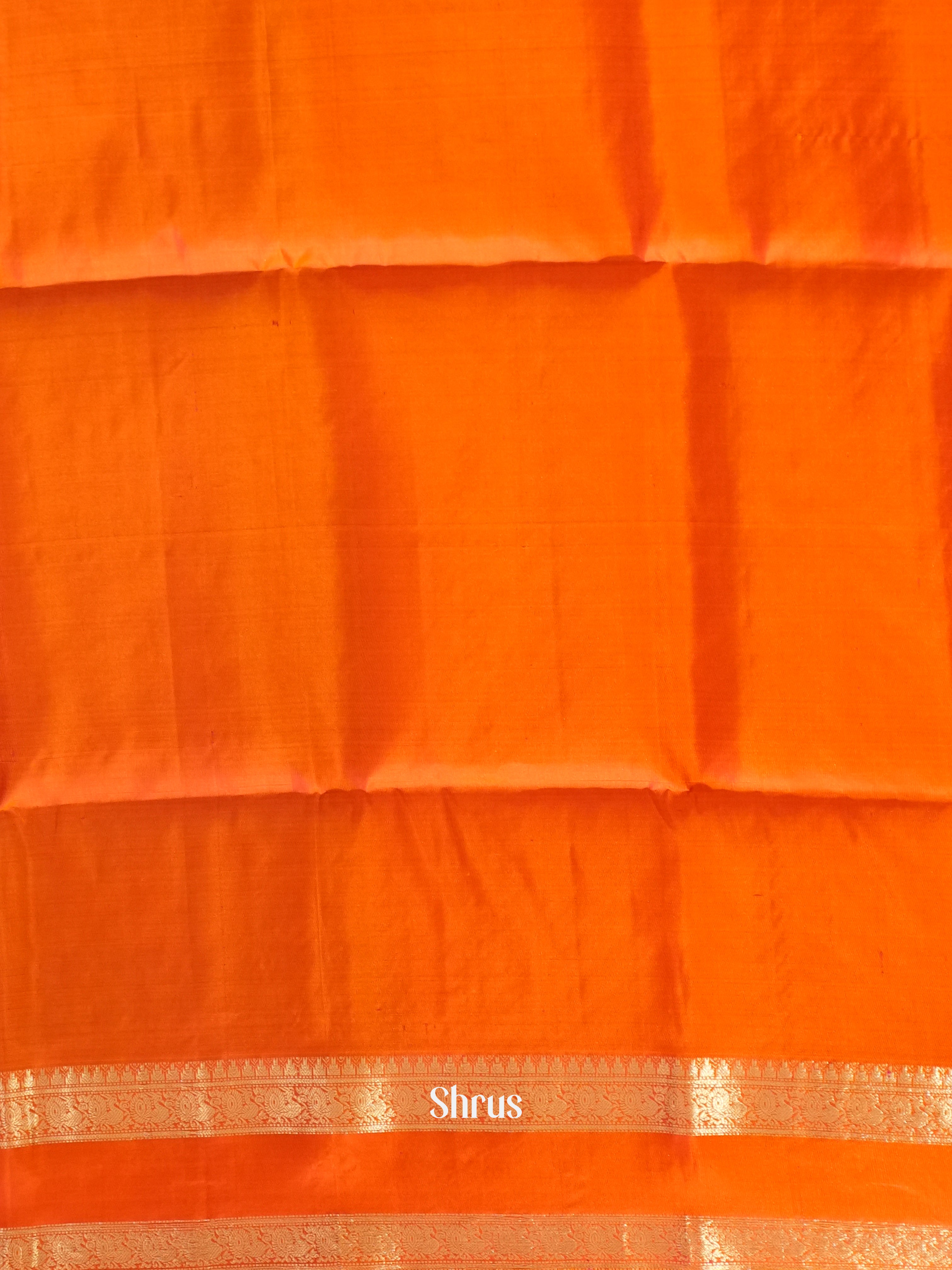 Blue & Orange - Soft Silk Saree